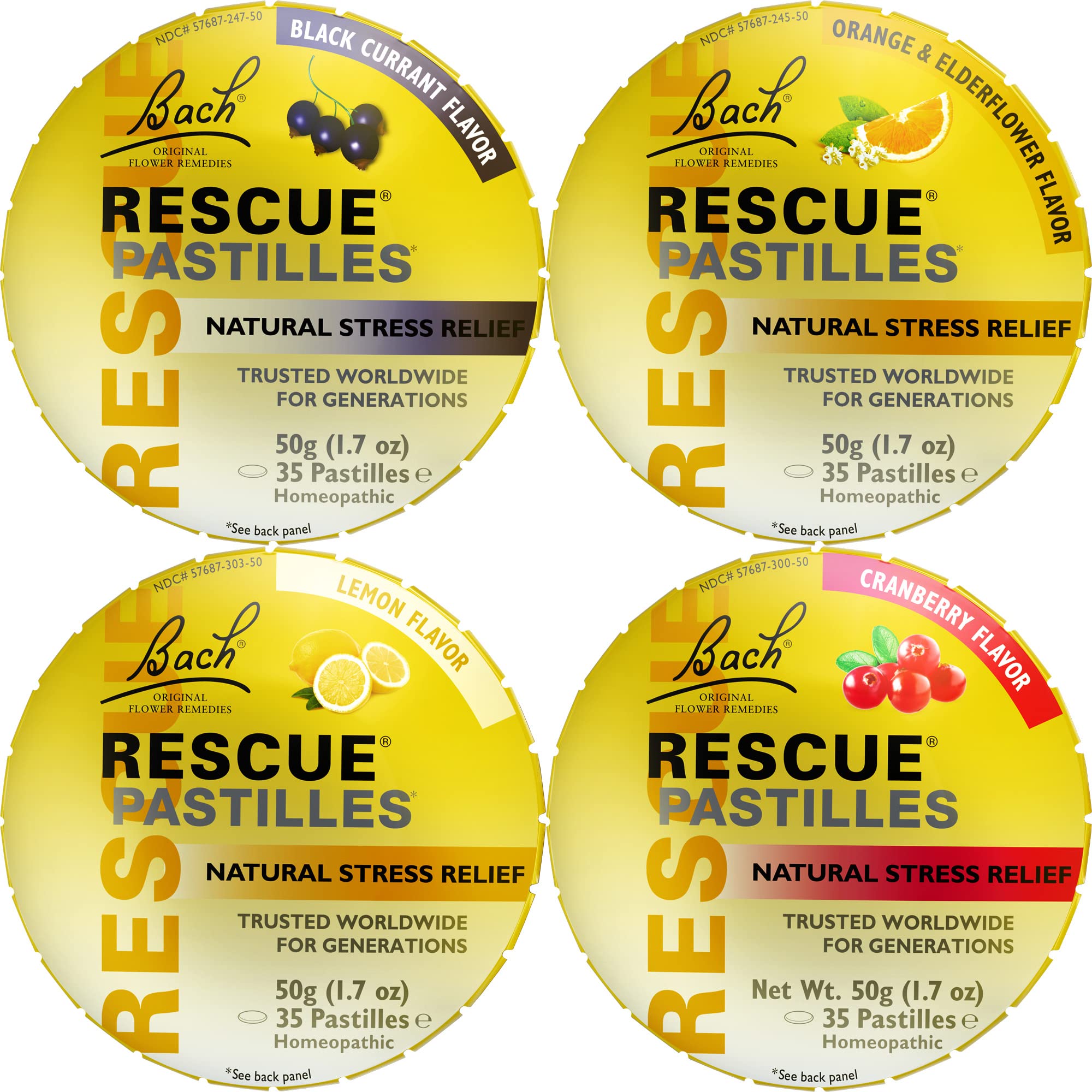 Foto 1 | Pastillas Para Aliviar El Estrés Natural Rescue Bach, Paquete De 4 - Venta Internacional.