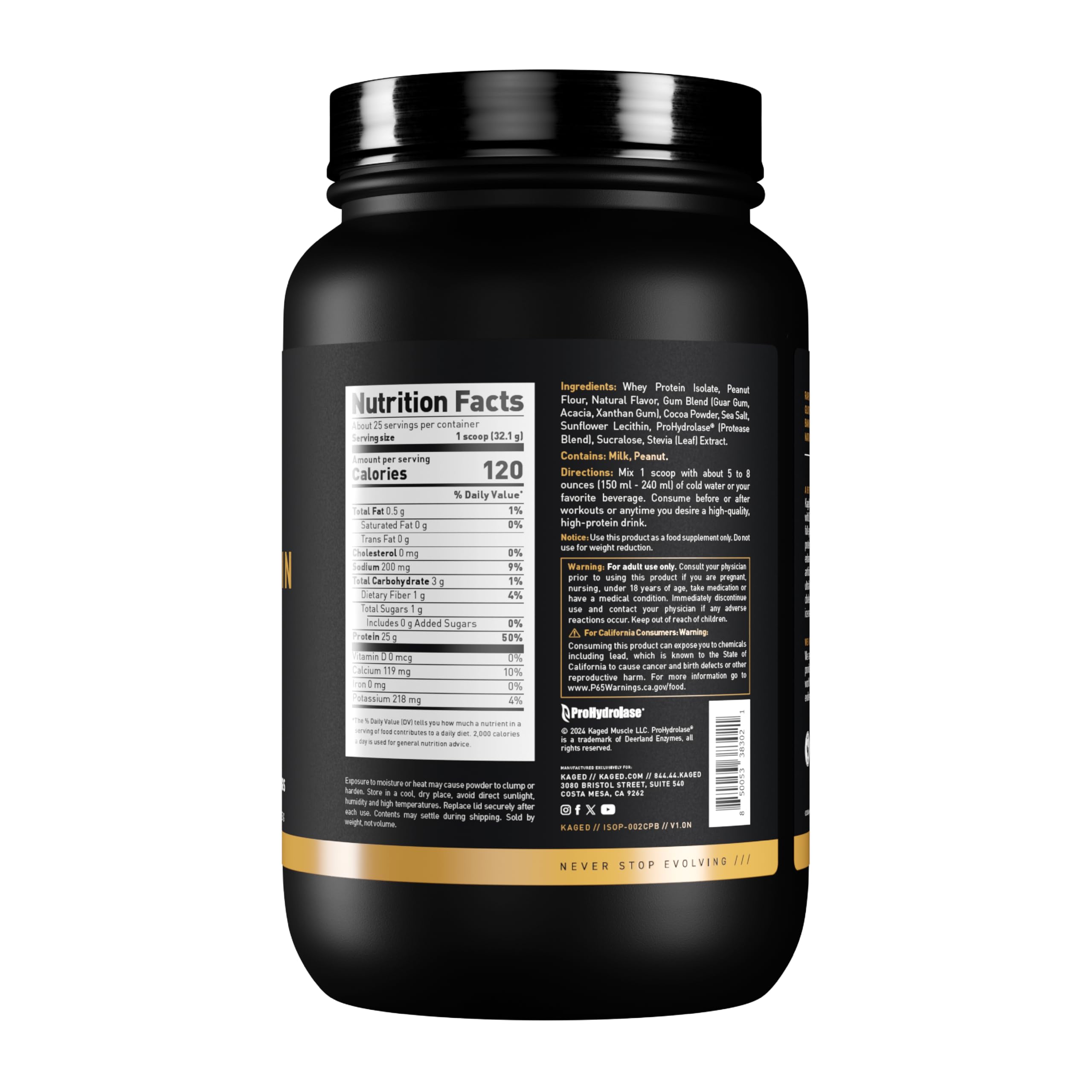 Foto 3 pulgar | Aislado De Proteína De Suero En Polvo Kaged Pb Chocolate, 1 Kg - Venta Internacional.