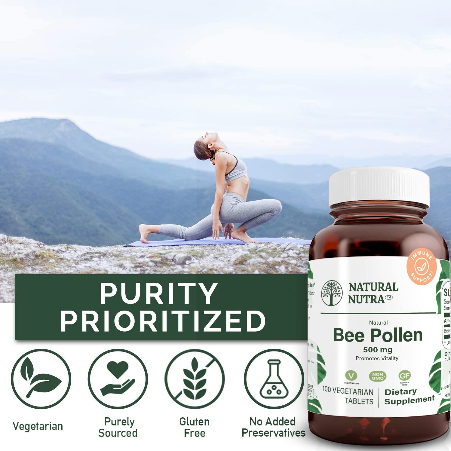 Foto 4 | Suplemento Natural De Polen De Abeja Nutra 500 Mg 100 Comprimidos - Venta Internacional.