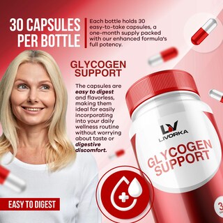 Foto 3 | Suplemento Livorka Glucogen Support Advanced Formula 60 Cápsulas - Venta Internacional.