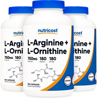 Foto 1 | Suplemento Nutricost L-arginina L-ornitina 750 Mg 180 Cápsulas - Venta Internacional.