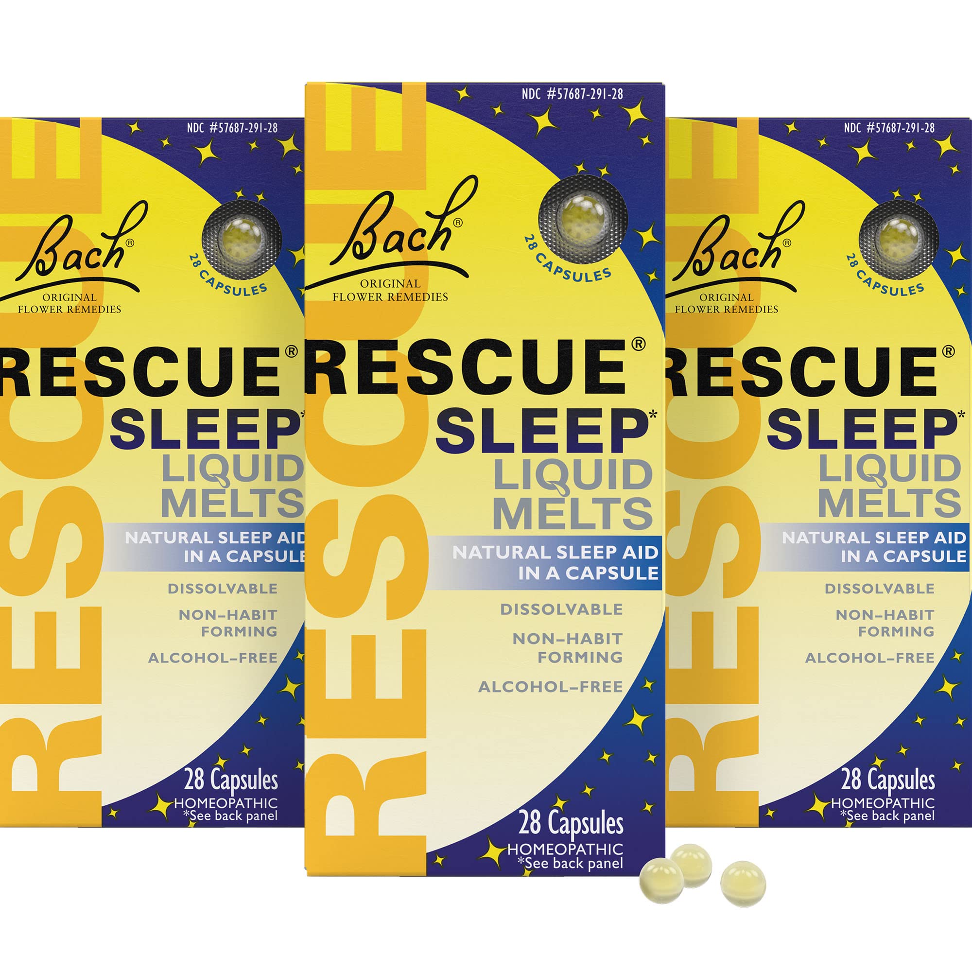 Foto 2 pulgar | Sleep Aid Rescue Bach Liquid Melts, Paquete De 3 Unidades, 28 Unidades - Venta Internacional.