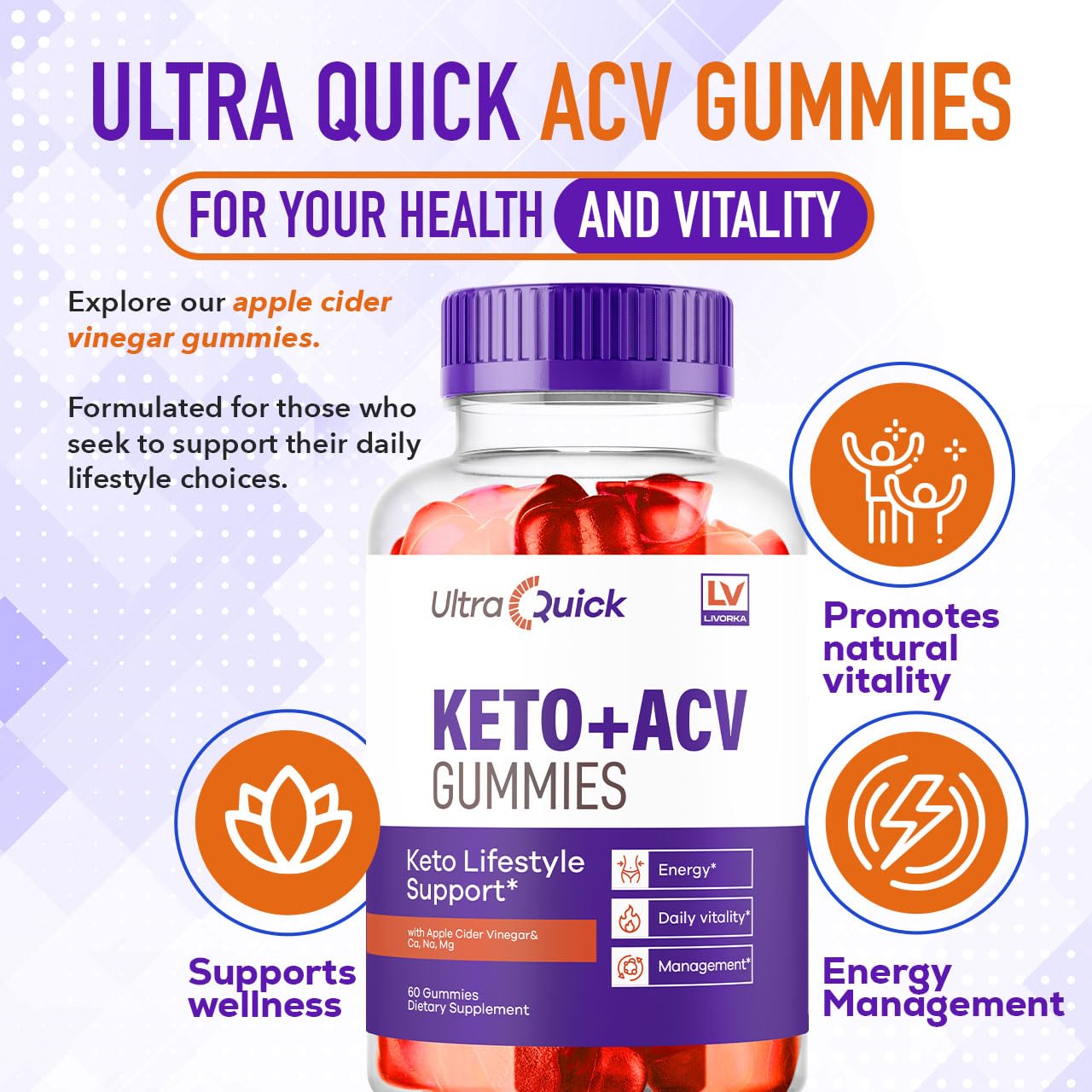 Foto 3 pulgar | Gomitas Ultra Quick Keto Acv (paquete De 5), 300 Gomitas Para 5 Meses - Venta Internacional.