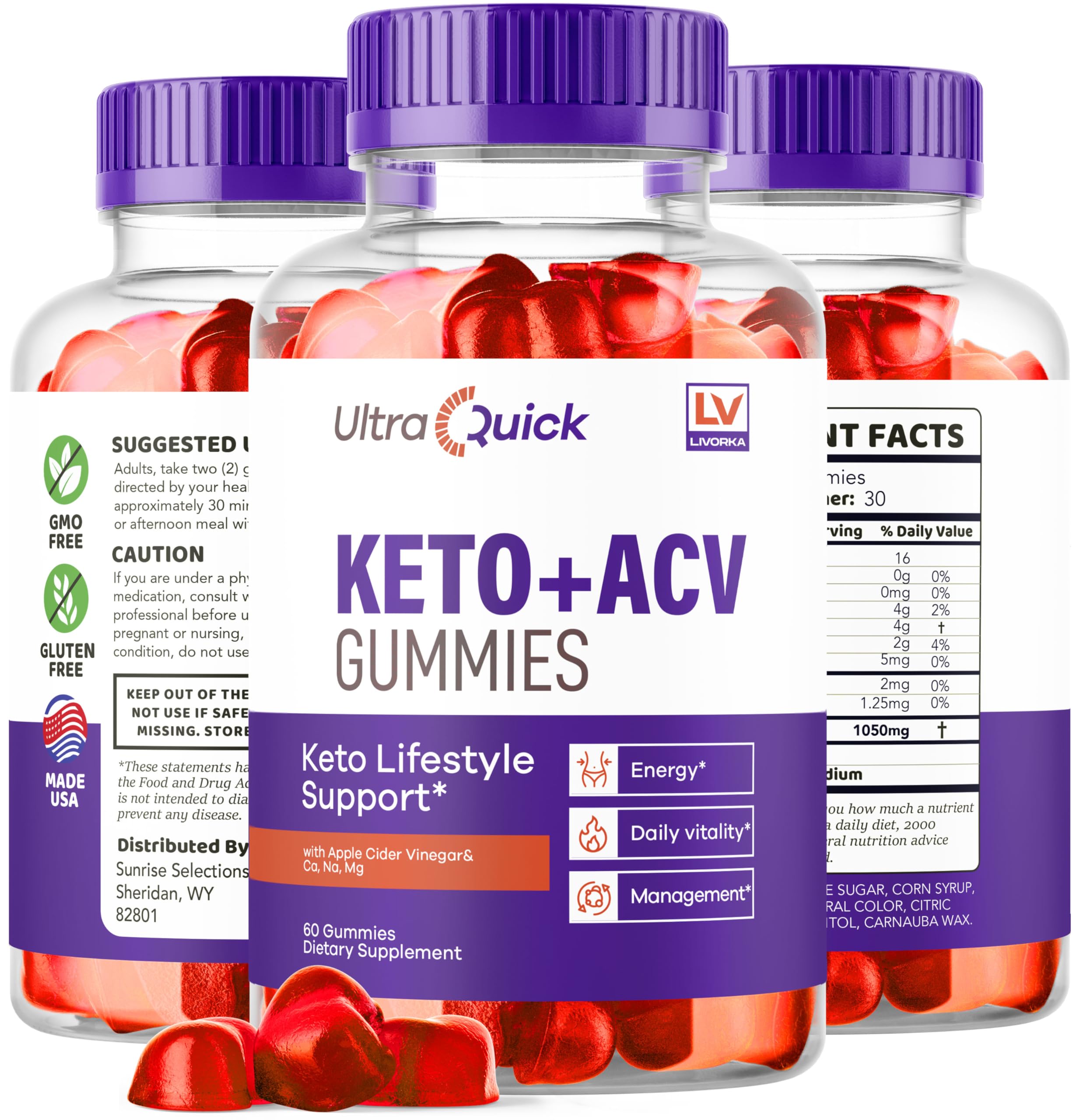 Foto 7 | Gomitas Ultra Quick Keto Acv (paquete De 5), 300 Gomitas Para 5 Meses - Venta Internacional.
