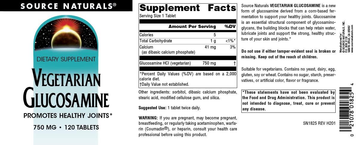 Foto 5 pulgar | Glucosamina Vegetariana Supplement Source Naturals 750 Mg - Venta Internacional.