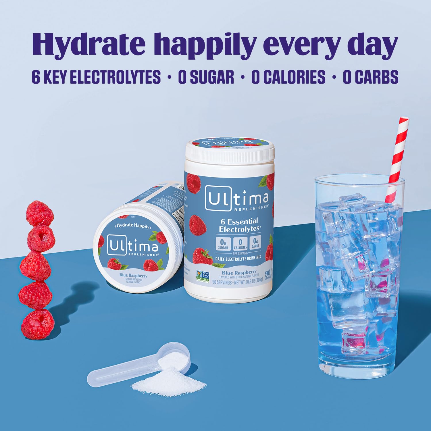 Foto 4 pulgar | Bebida Hidratante Ultima Replenisher Blue Raspberry 90s - Venta Internacional.
