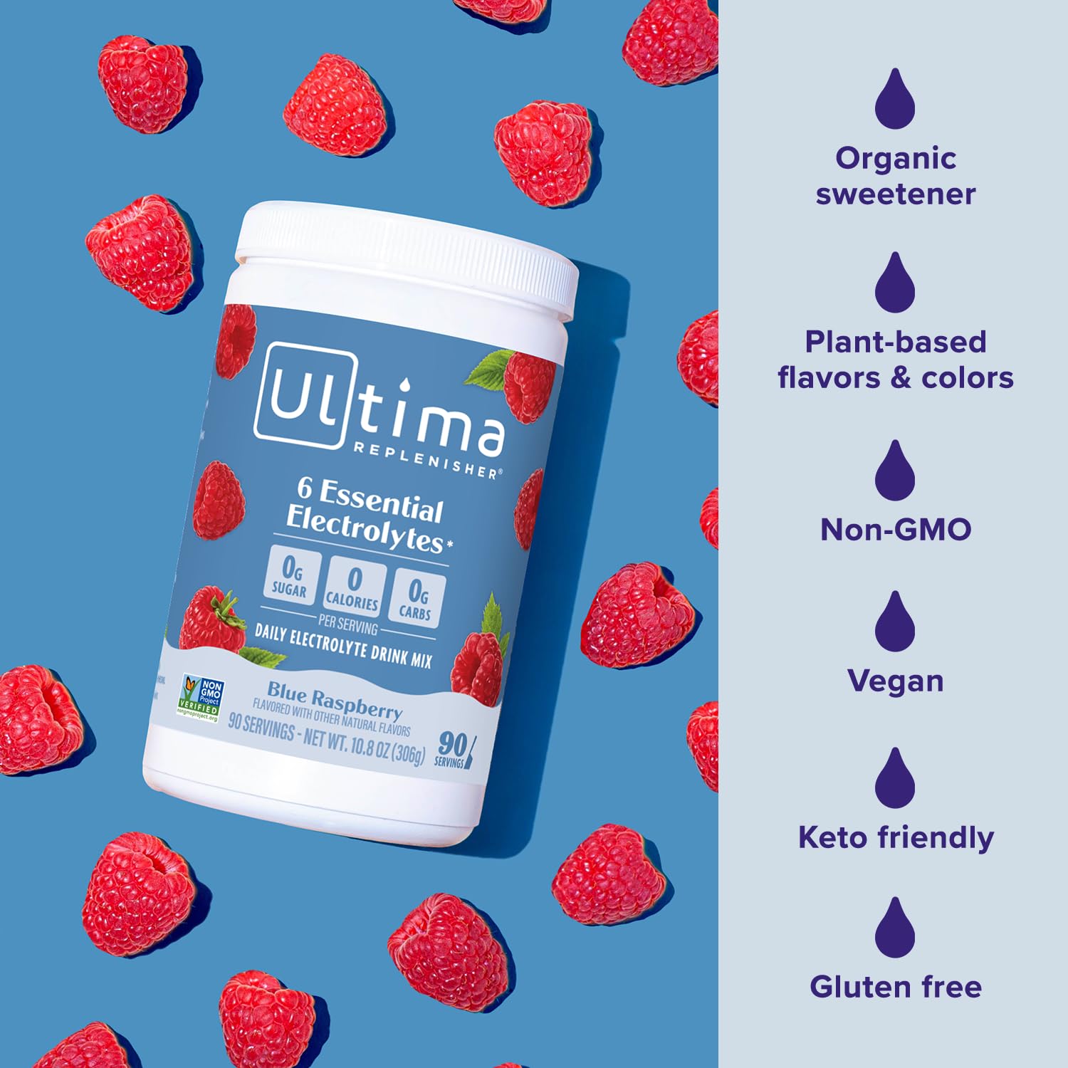 Foto 6 pulgar | Bebida Hidratante Ultima Replenisher Blue Raspberry 90s - Venta Internacional.