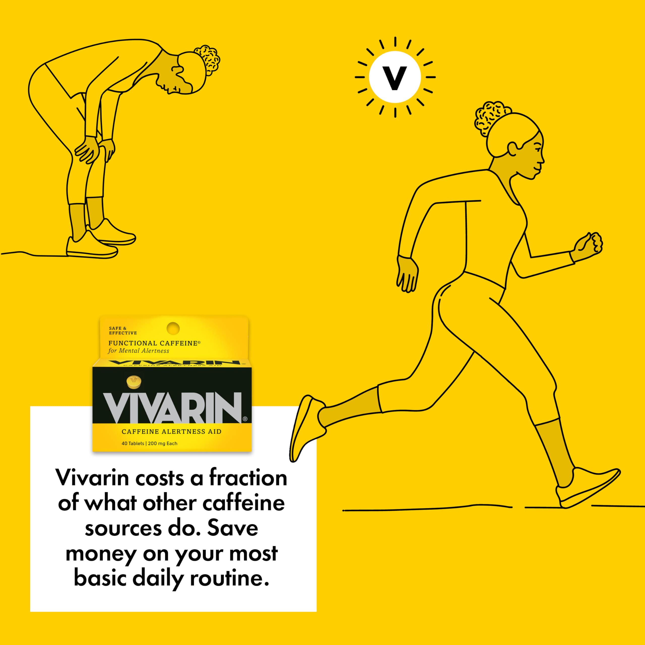 Foto 6 pulgar | Píldoras De Cafeína Vivarin, 200 Mg, Suplemento Energético De Cafeína, 40 Tabletas - Venta Internacional.