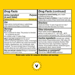 Foto 7 | Píldoras De Cafeína Vivarin, 200 Mg, Suplemento Energético De Cafeína, 40 Tabletas - Venta Internacional.