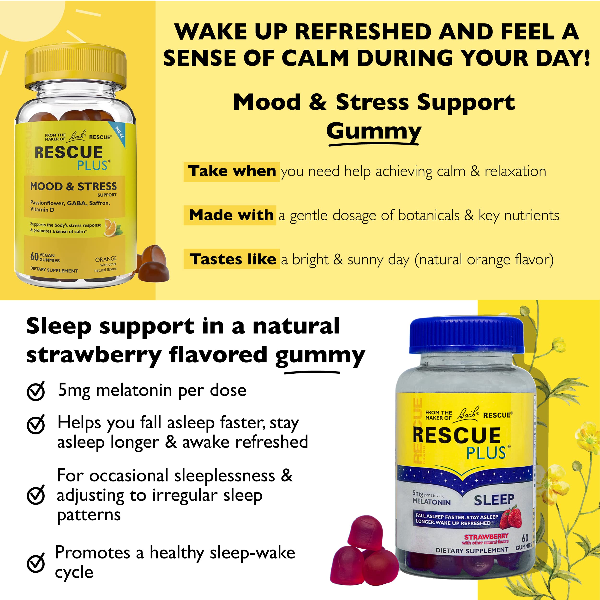 Foto 3 pulgar | Suplementos Dietéticos Rescue Bach Gummies Sleep, 60 Unidades, 2 Unidades - Venta Internacional.