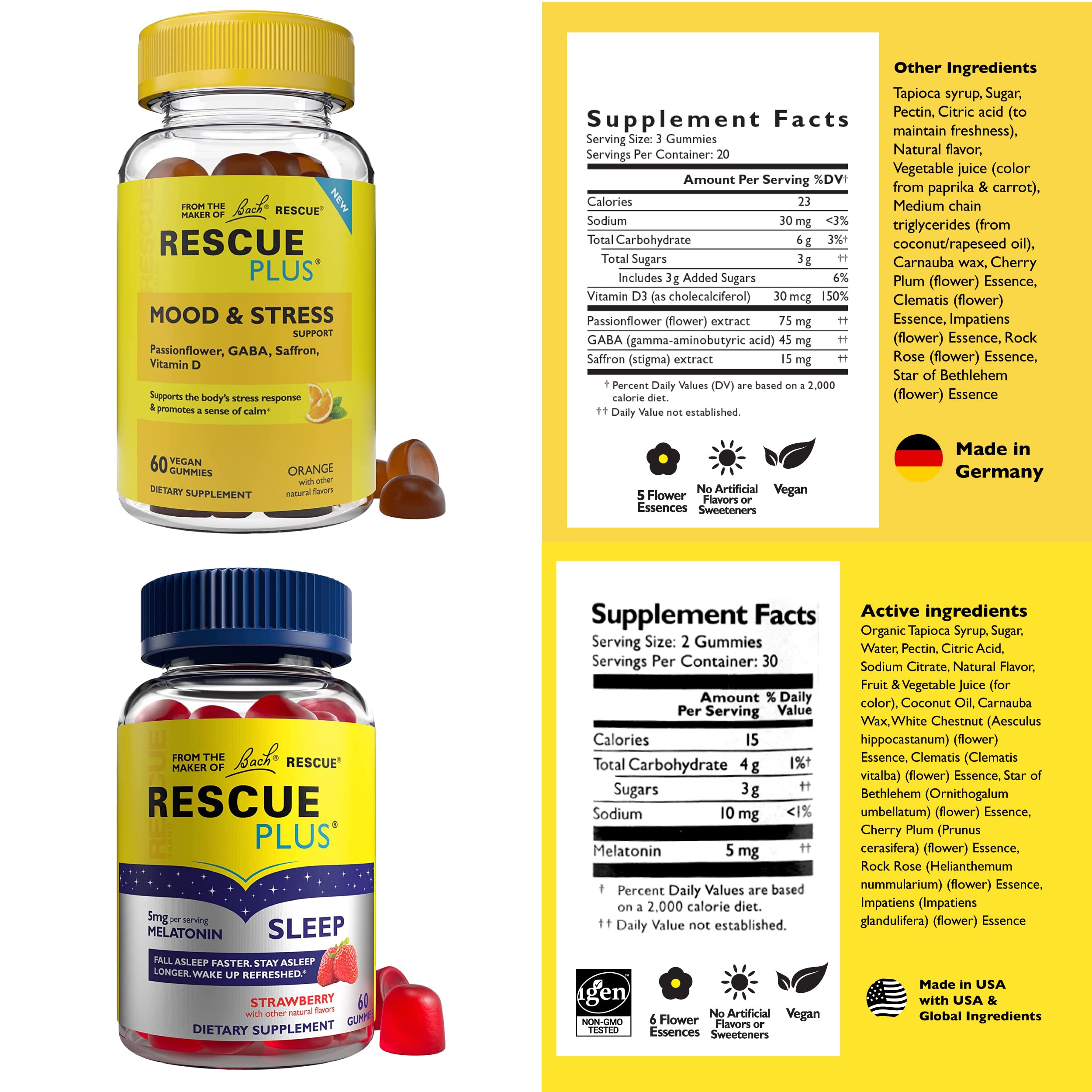 Foto 4 pulgar | Suplementos Dietéticos Rescue Bach Gummies Sleep, 60 Unidades, 2 Unidades - Venta Internacional.