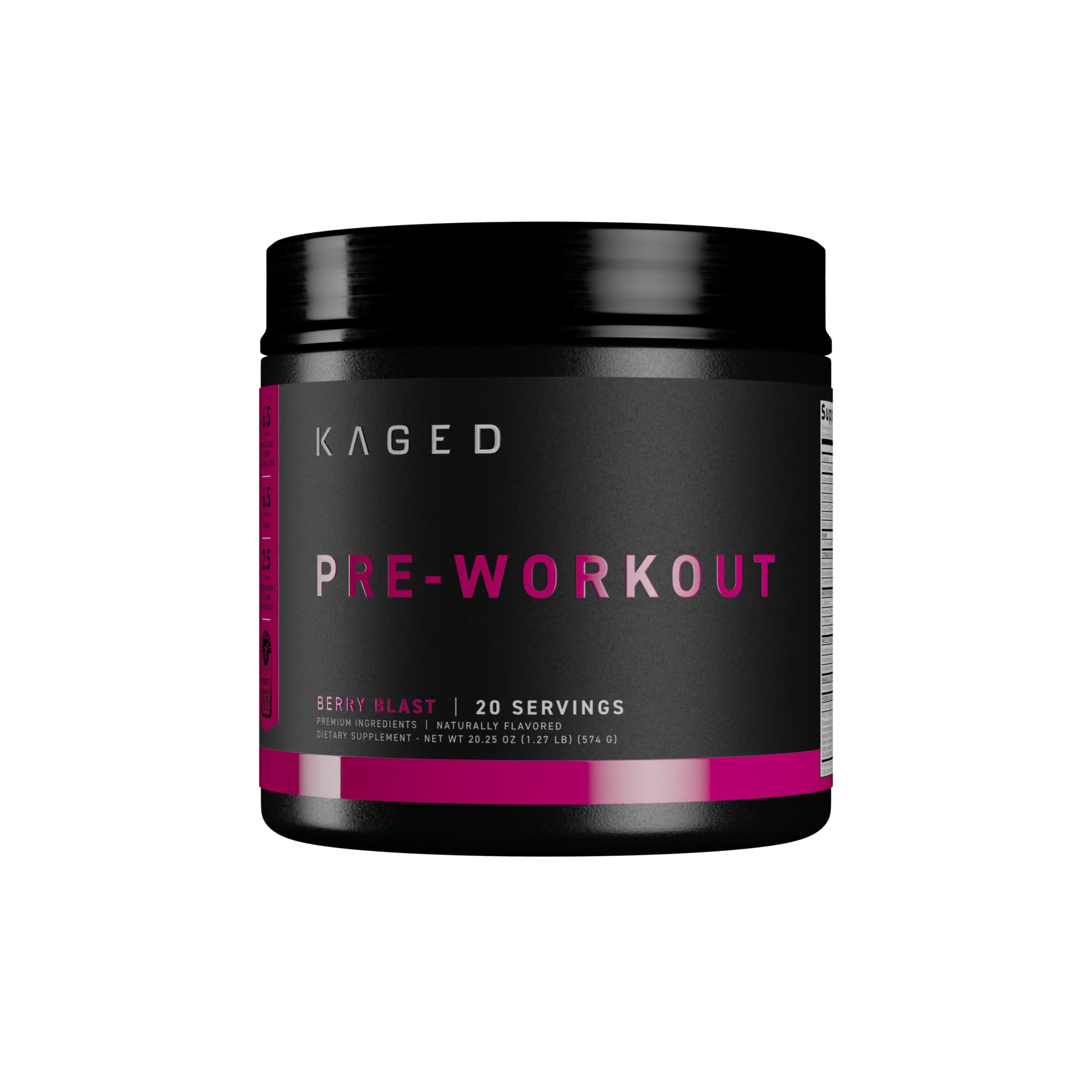 Foto 2 pulgar | Polvo Pre Workout Kaged Original Berry Blast, 20 Porciones - Venta Internacional.