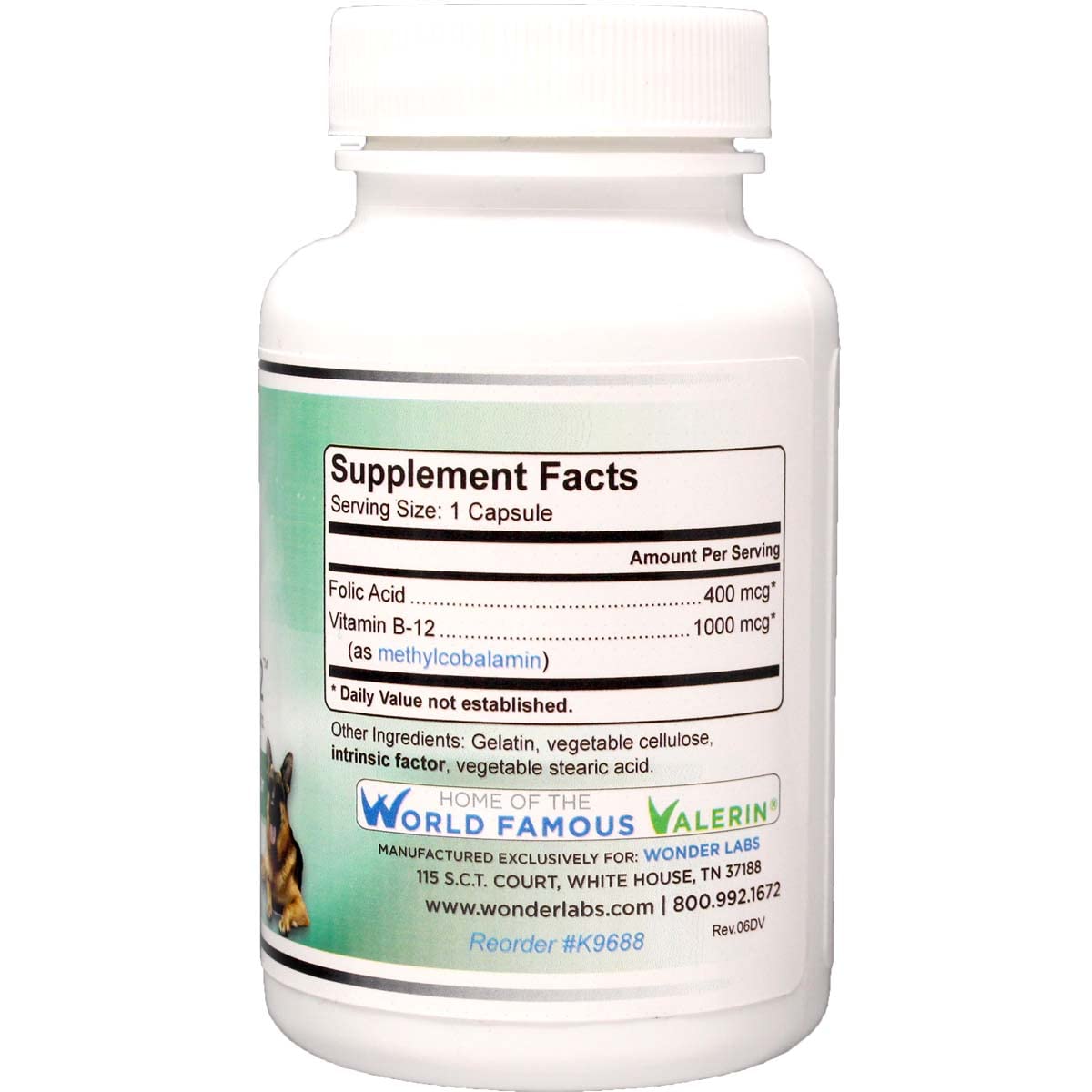 Foto 2 | Suplemento Wonder Laboratories Pet Factor B-12 180 Cápsulas - Venta Internacional.