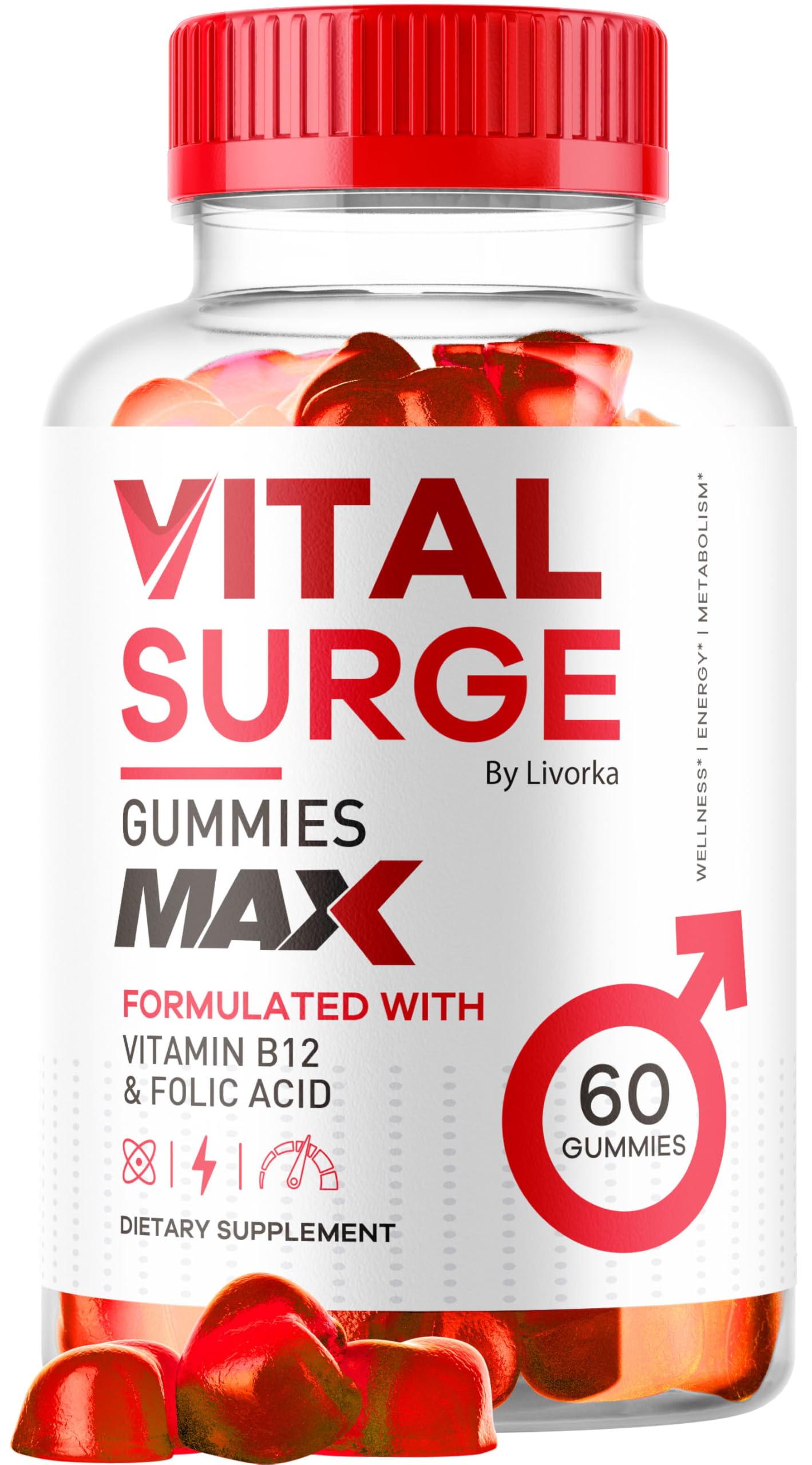 Foto 2 pulgar | Gomitas Vital Surge Male Performance 1050 Mg 60 Unidades - Venta Internacional.
