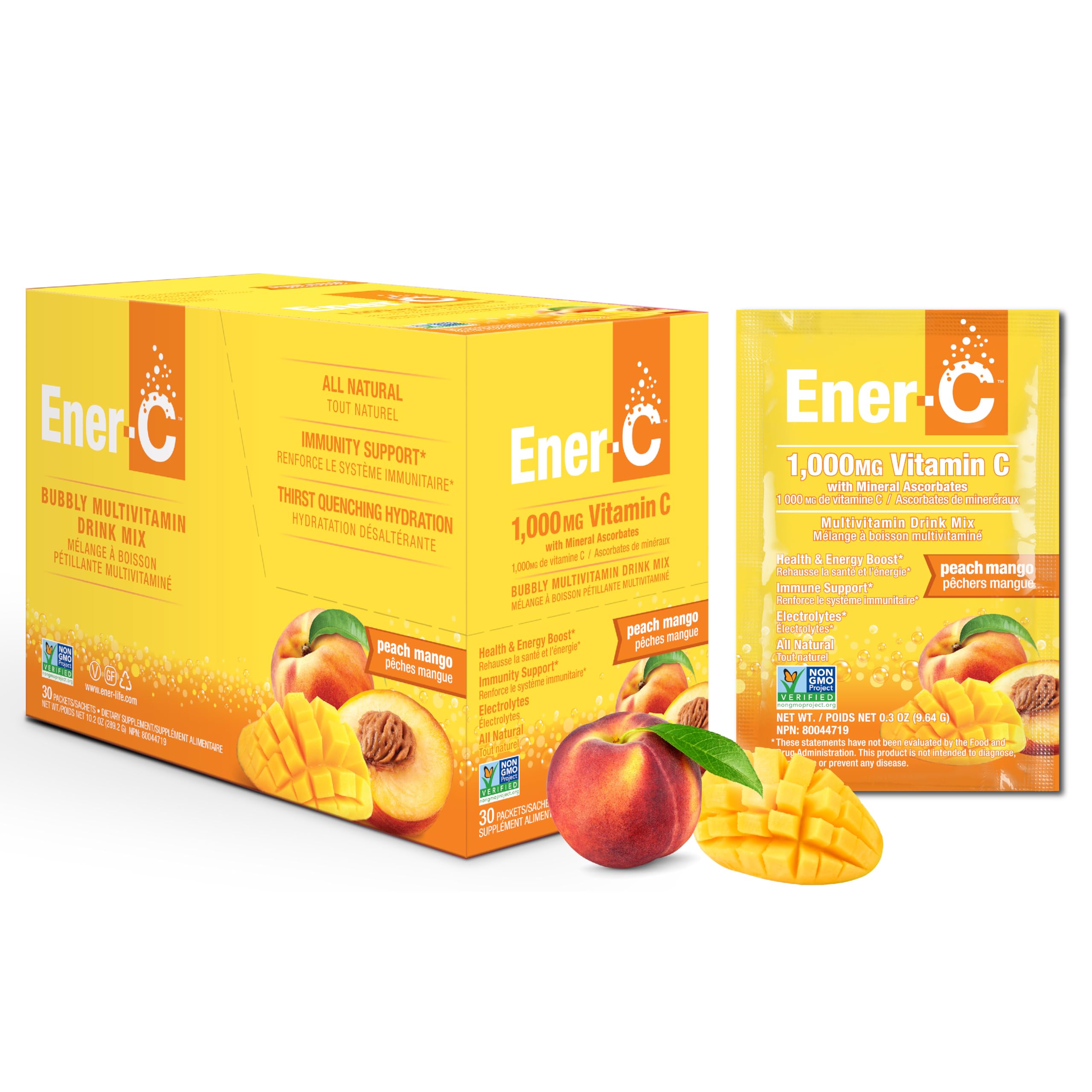Foto 2 pulgar | Drink Mix Ener-c Multivitamínico De Melocotón Y Mango, 30 Sobres De 1000 Mg - Venta Internacional.