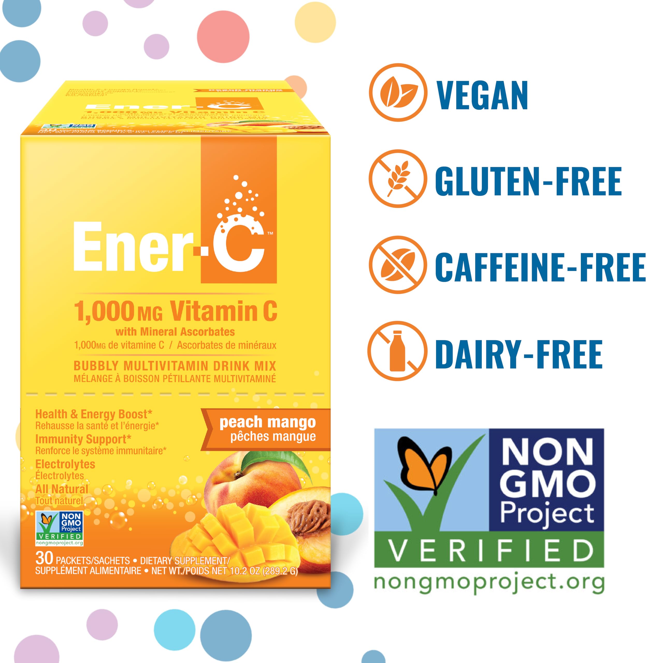 Foto 3 pulgar | Drink Mix Ener-c Multivitamínico De Melocotón Y Mango, 30 Sobres De 1000 Mg - Venta Internacional.