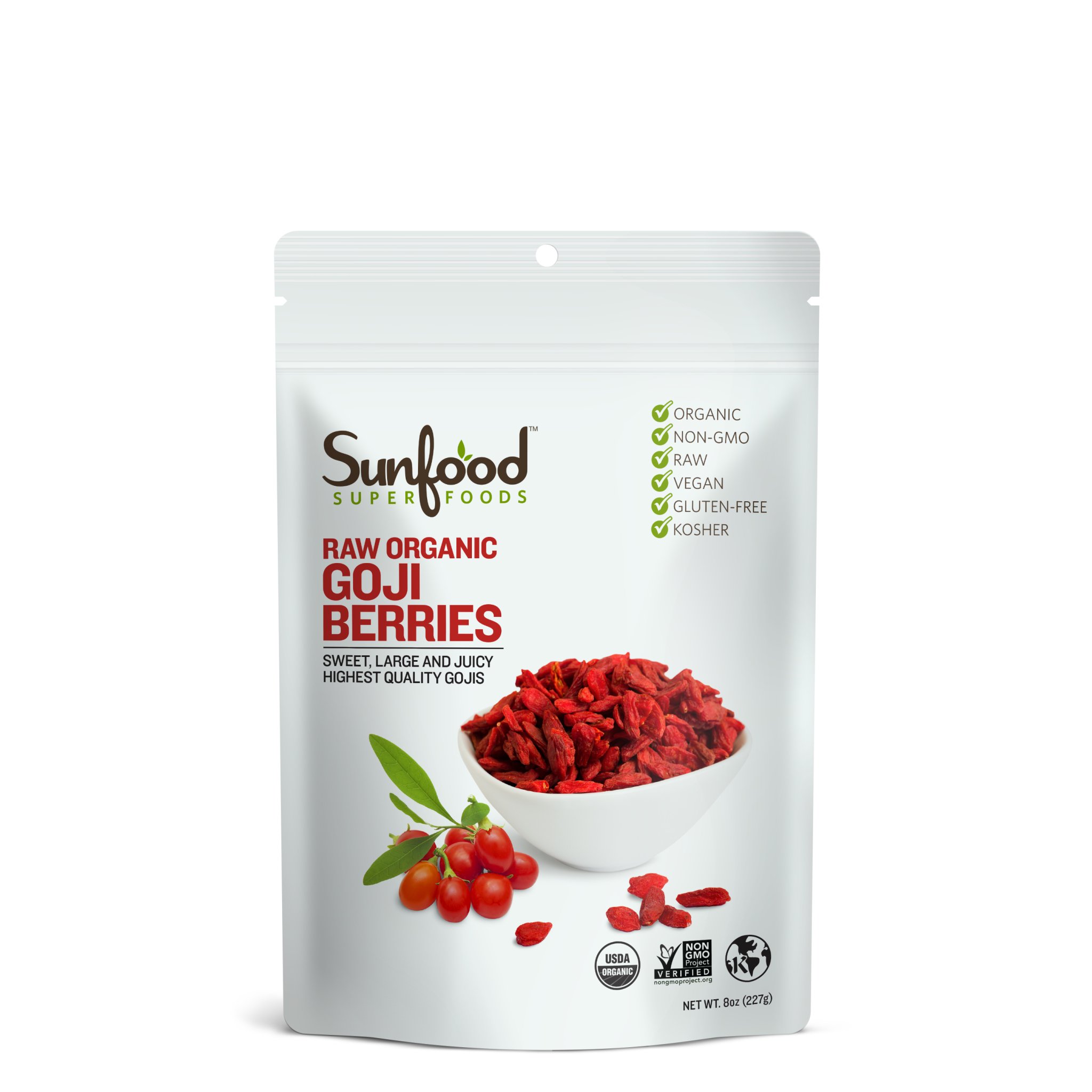 Foto 1 | Bolsa Goji Berries Sunfood Superfoods De 240 Ml, Sin Procesar - Venta Internacional.