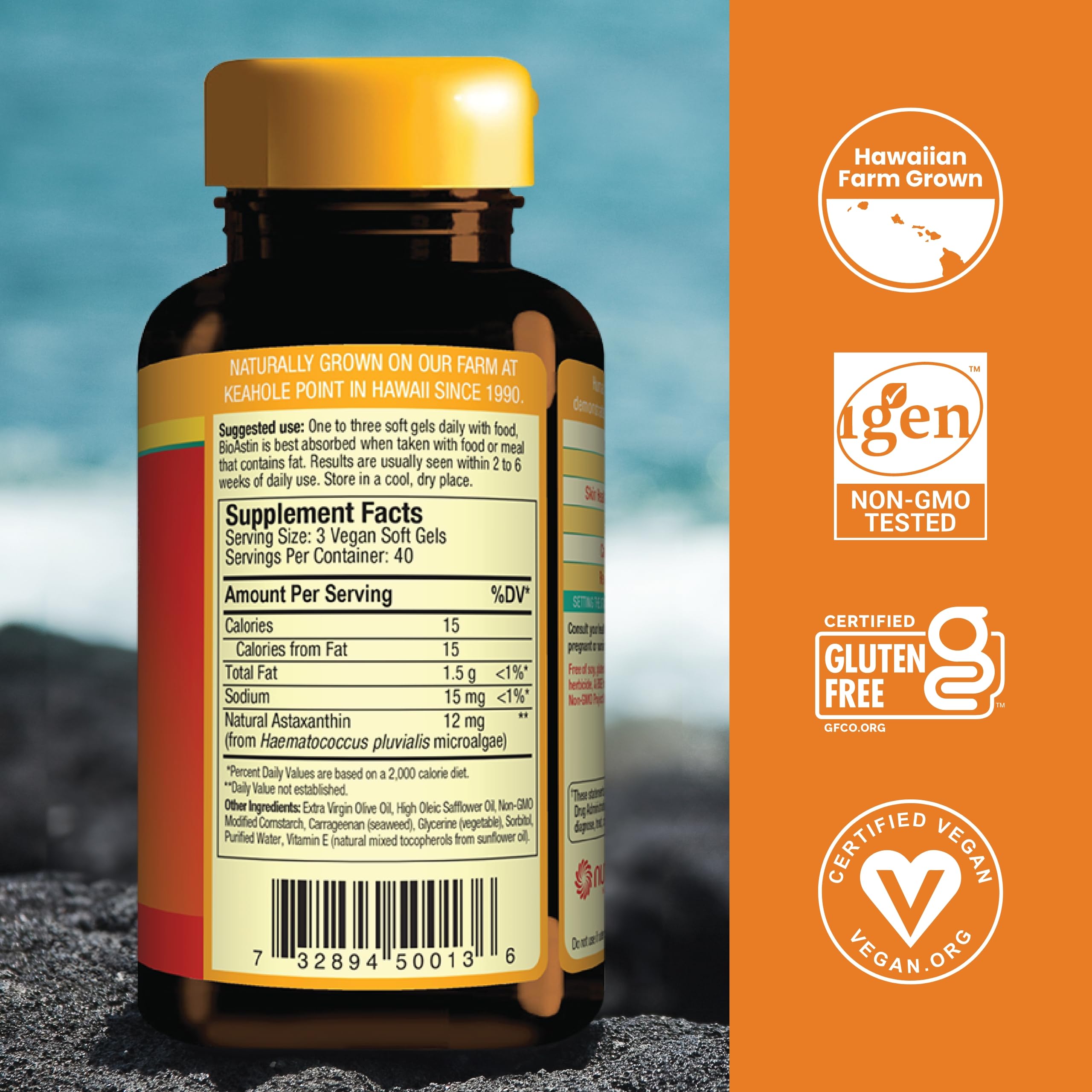 Foto 2 | Suplemento Nutrex Hawaii Vegan Bioastin De Astaxantina Hawaiana, 4 Mg - Venta Internacional.