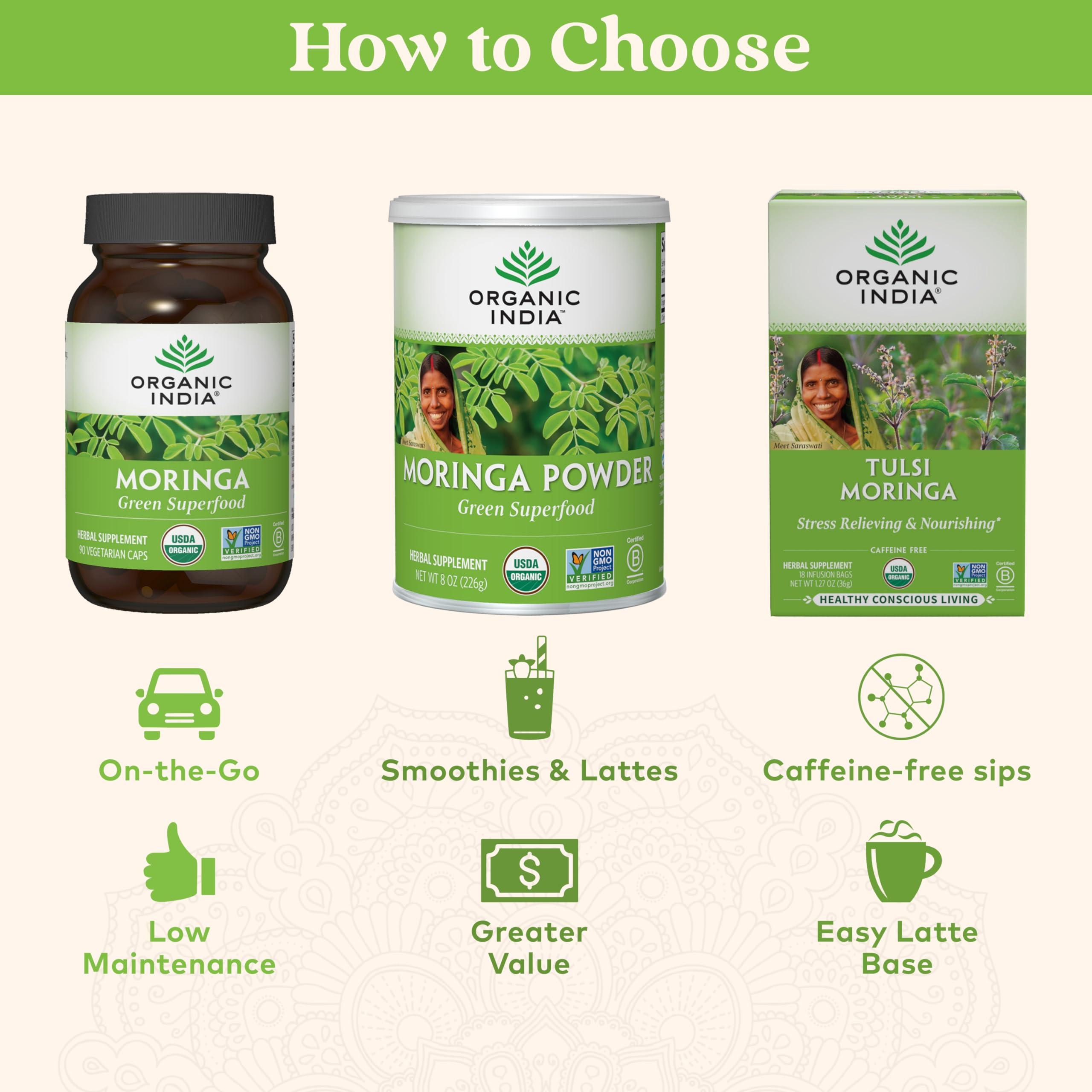 Foto 5 pulgar | Suplemento Organic India Moringa En Polvo 240 Ml Vegano - Venta Internacional.
