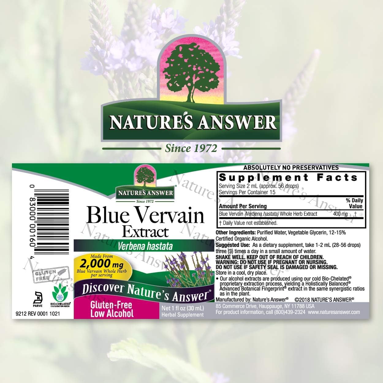 Foto 4 | Complementa La Hierba Verbena Azul De Nature's Answer De 30 Ml Con Alcohol - Venta Internacional.