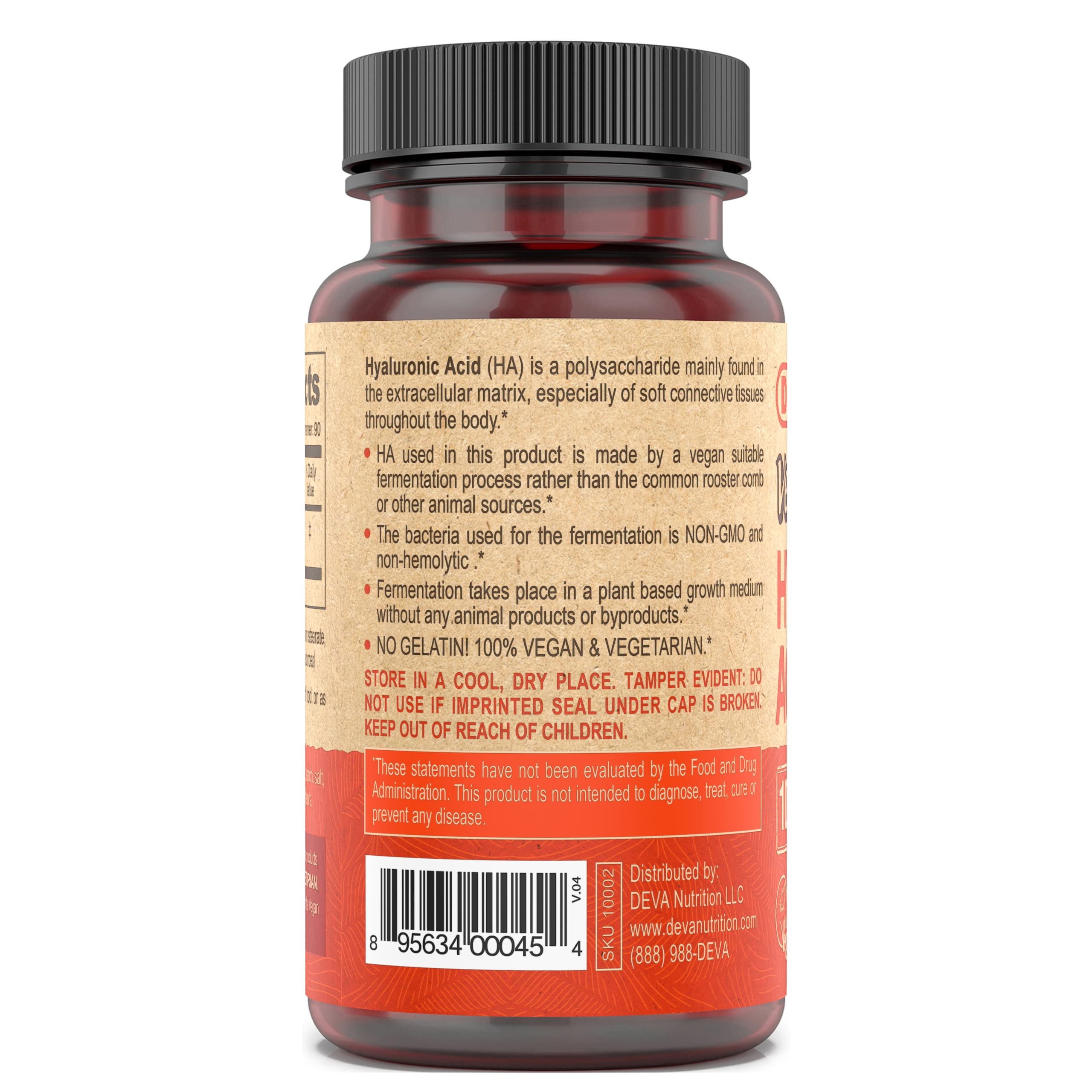 Foto 5 pulgar | Suplemento De Ácido Hialurónico Vegano Deva Nutrition 100 Mg 90 Comprimidos - Venta Internacional.