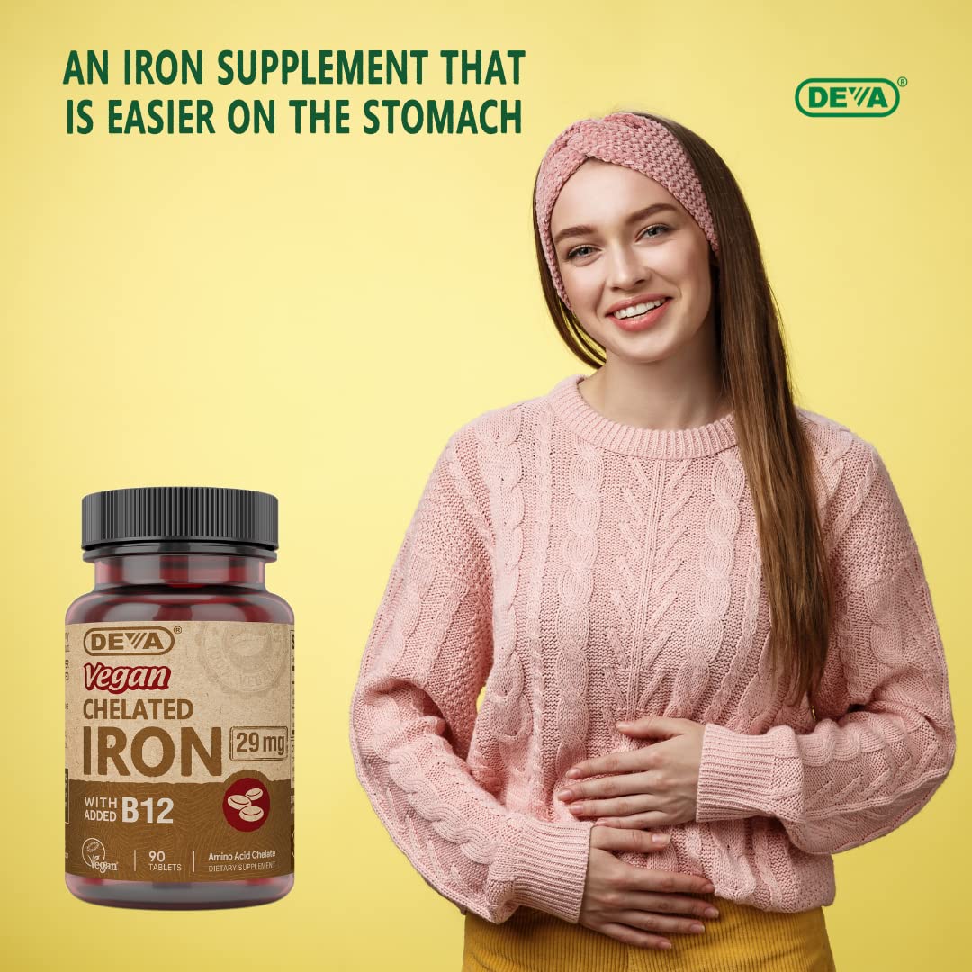 Foto 5 | Suplemento De Hierro Quelado Vegano Deva Nutrition 29 Mg Con Vitamina B-12 - Venta Internacional.