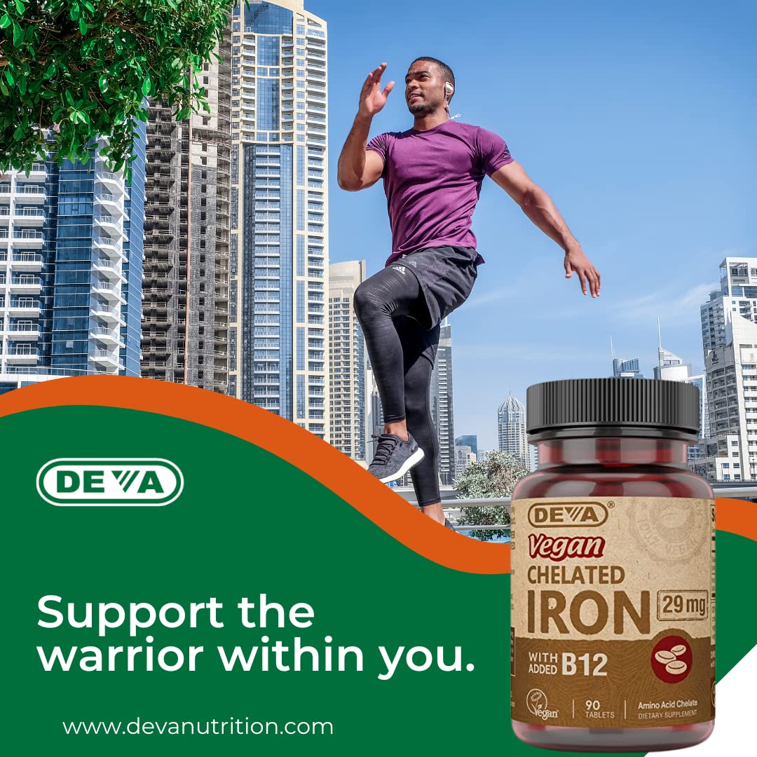 Foto 6 | Suplemento De Hierro Quelado Vegano Deva Nutrition 29 Mg Con Vitamina B-12 - Venta Internacional.