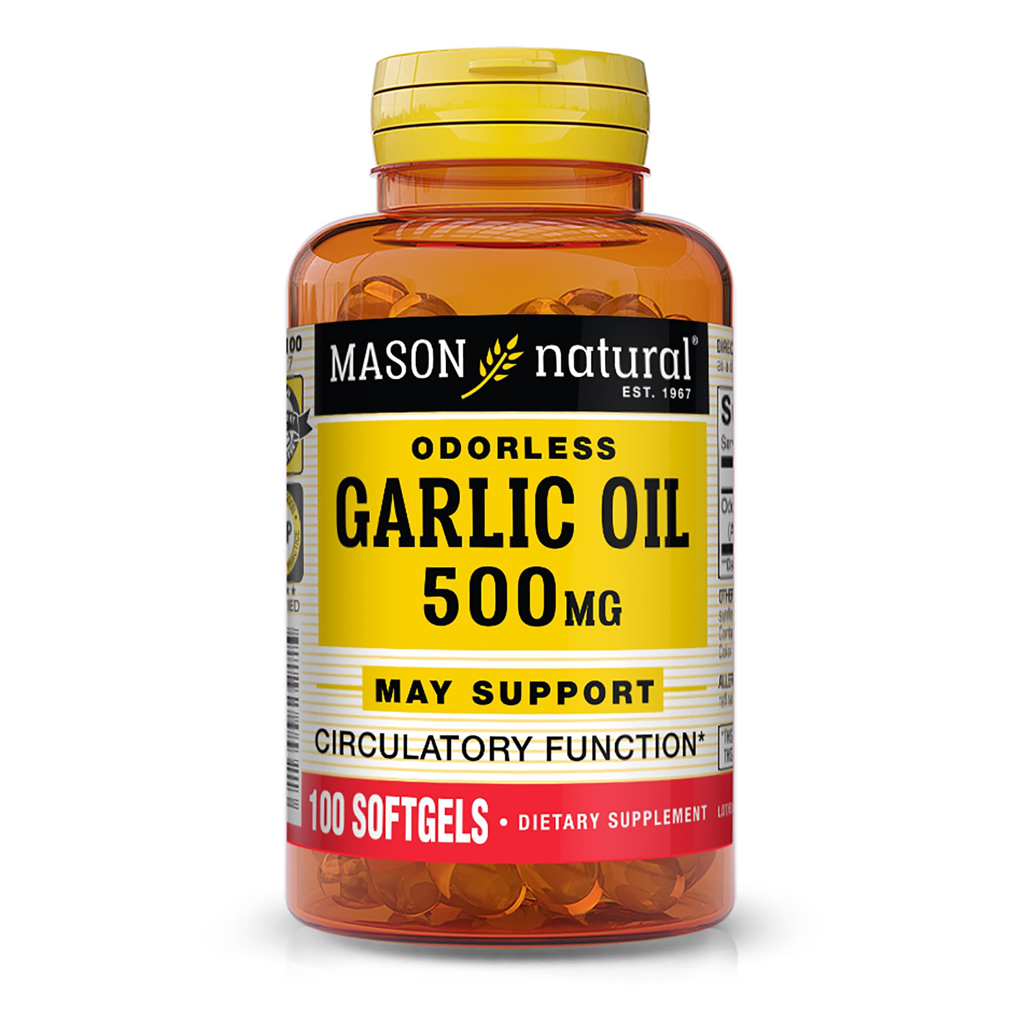 Foto 1 | Suplemento De Aceite De Ajo Mason Natural, 500 Mg, Inodoro, 100 Cápsulas Blandas - Venta Internacional.