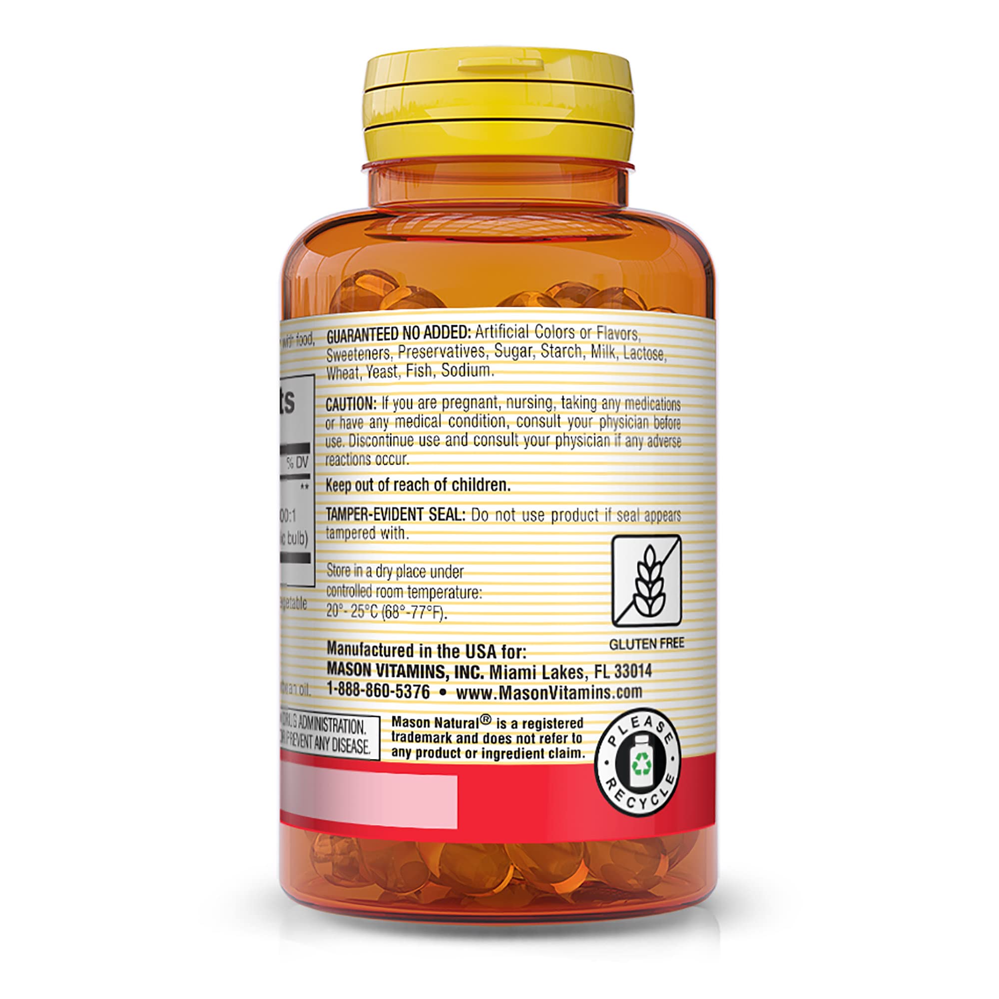 Foto 4 pulgar | Suplemento De Aceite De Ajo Mason Natural, 500 Mg, Inodoro, 100 Cápsulas Blandas - Venta Internacional.