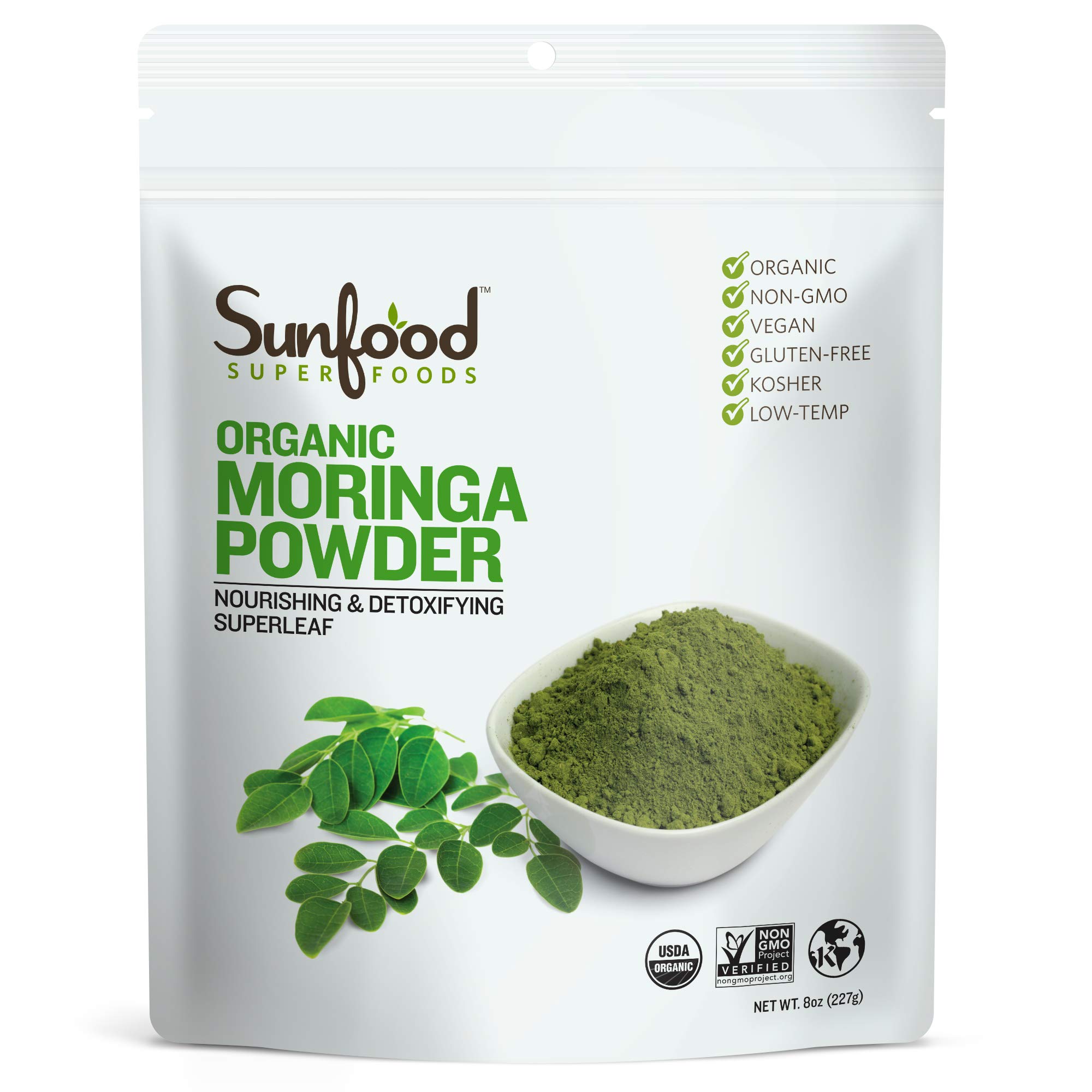Foto 2 pulgar | Moringa En Polvo Sunfood Organic, Bolsa De 250 Ml Para Cabello Y Pérdida De Peso - Venta Internacional.