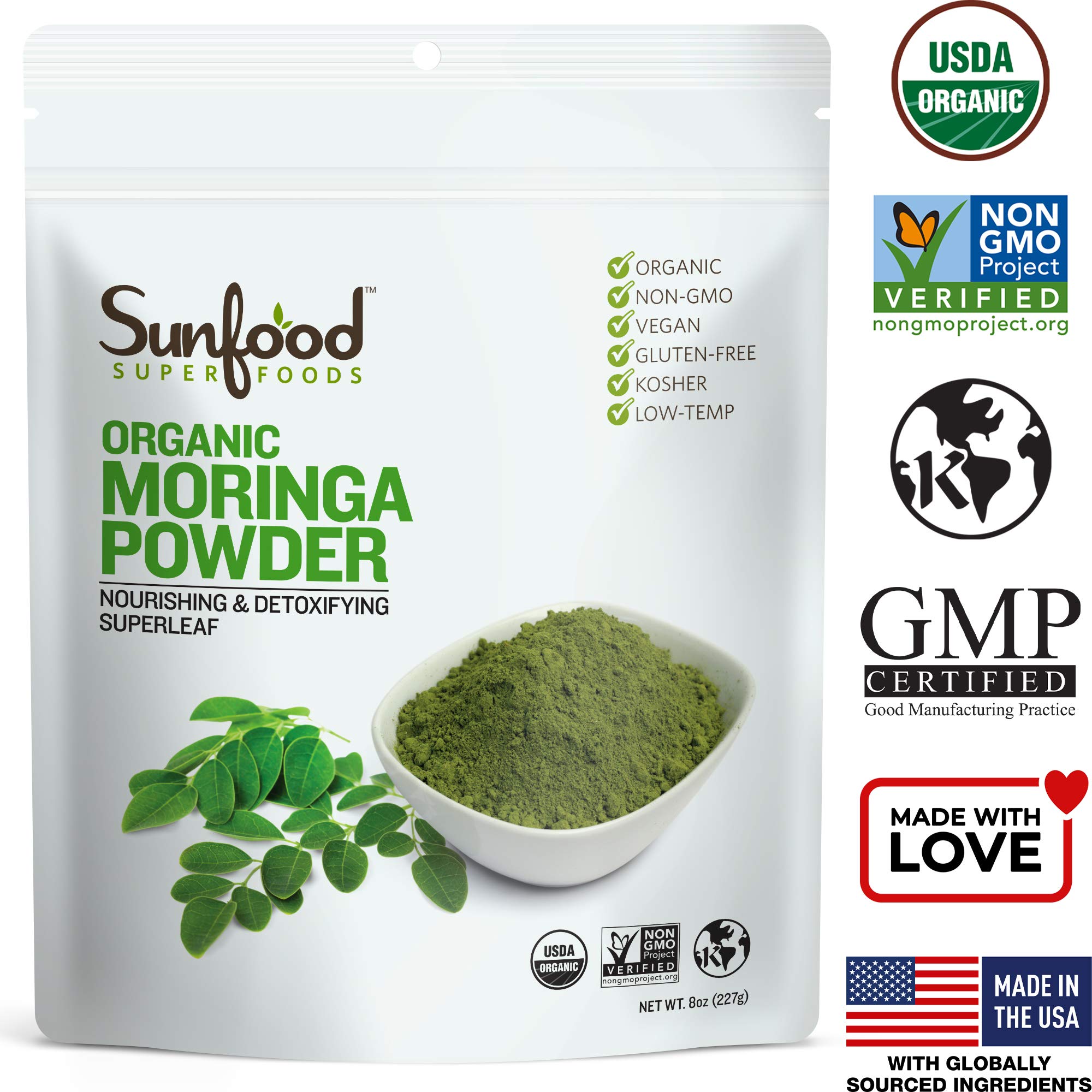 Foto 4 pulgar | Moringa En Polvo Sunfood Organic, Bolsa De 250 Ml Para Cabello Y Pérdida De Peso - Venta Internacional.