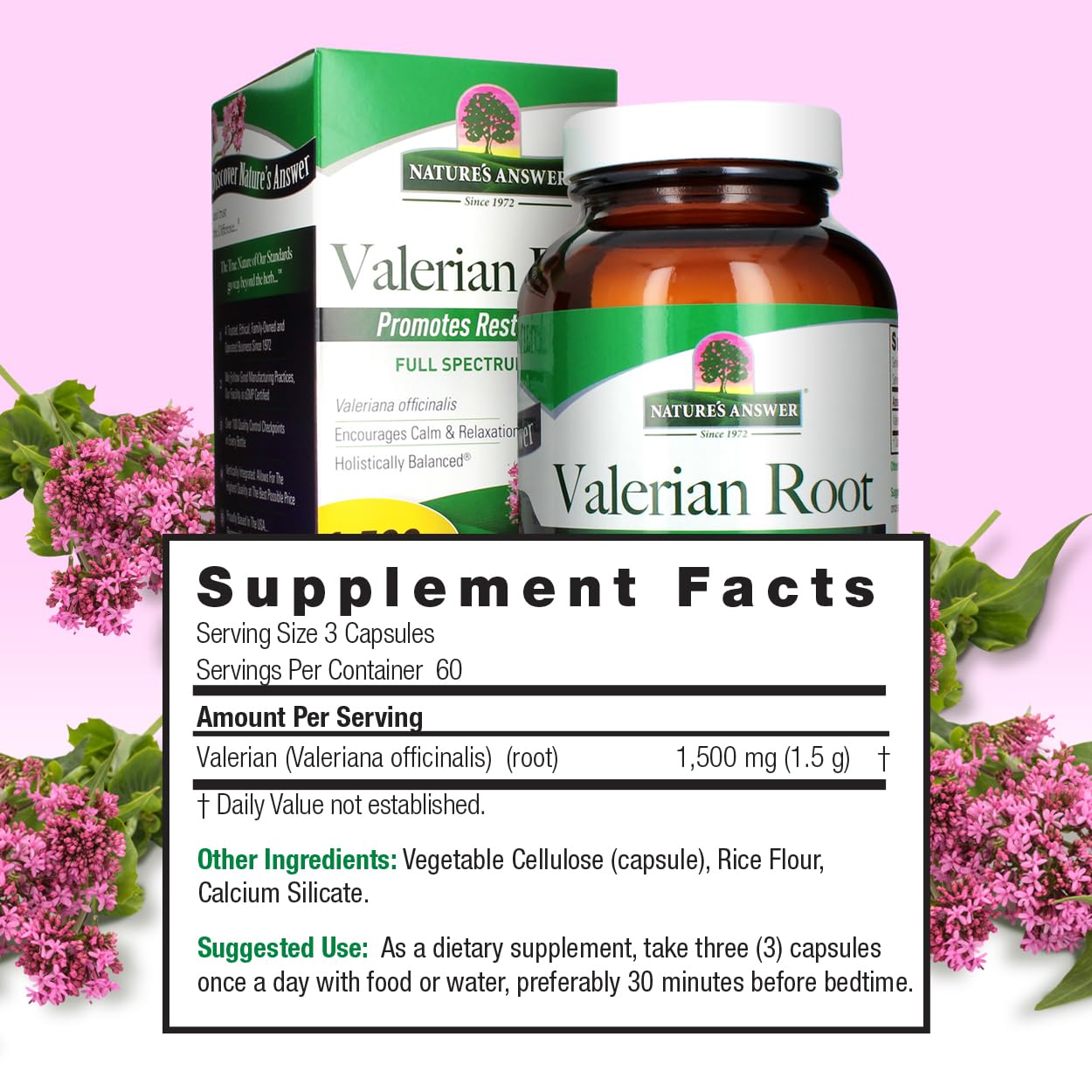 Foto 4 pulgar | Suplemento En Cápsulas De Raíz De Valeriana De 1500 Mg De Nature's Answer - Venta Internacional.