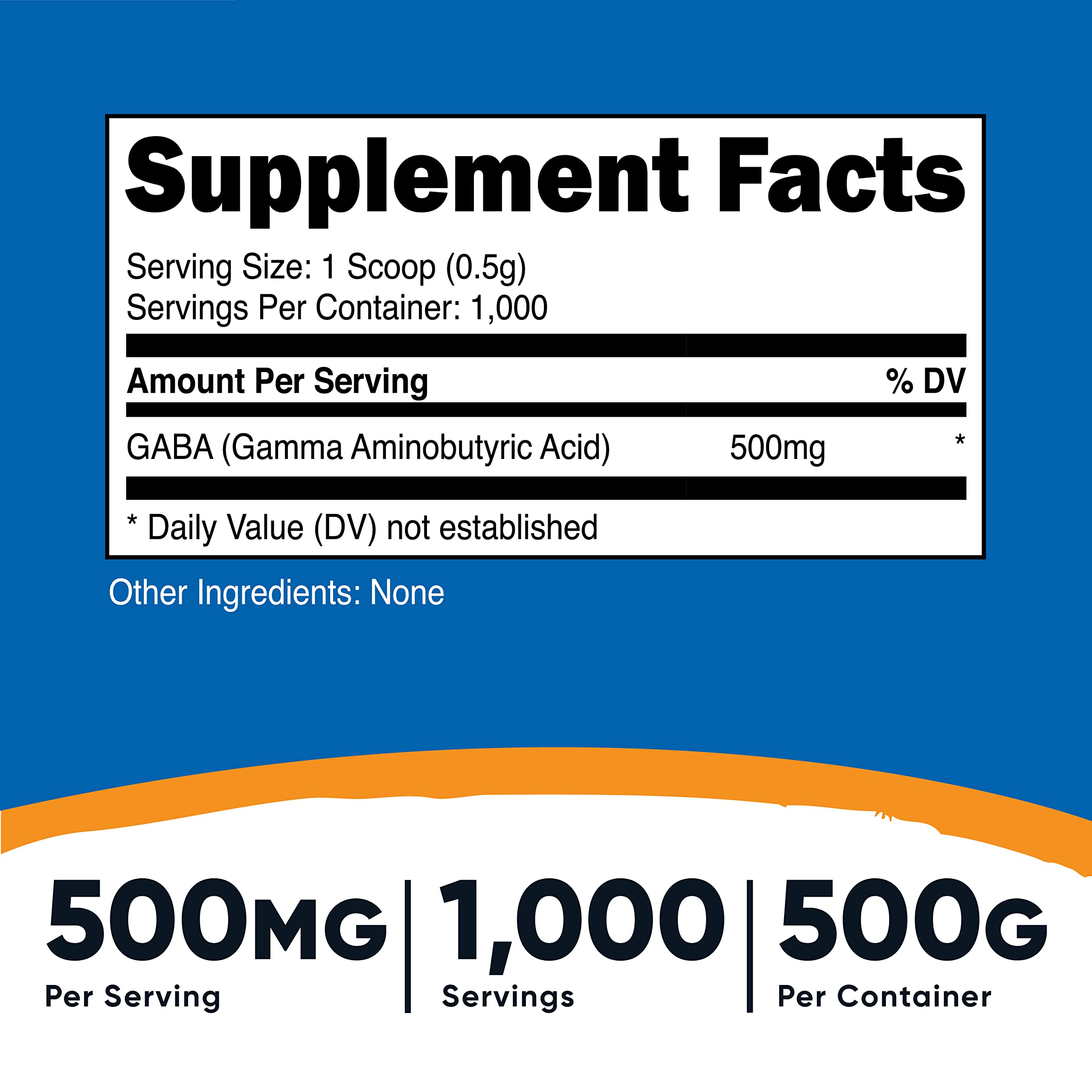 Foto 3 pulgar | Suplemento Nutricost Pure Gaba (ácido Gamma Aminobutírico) En Polvo, 500 G - Venta Internacional.
