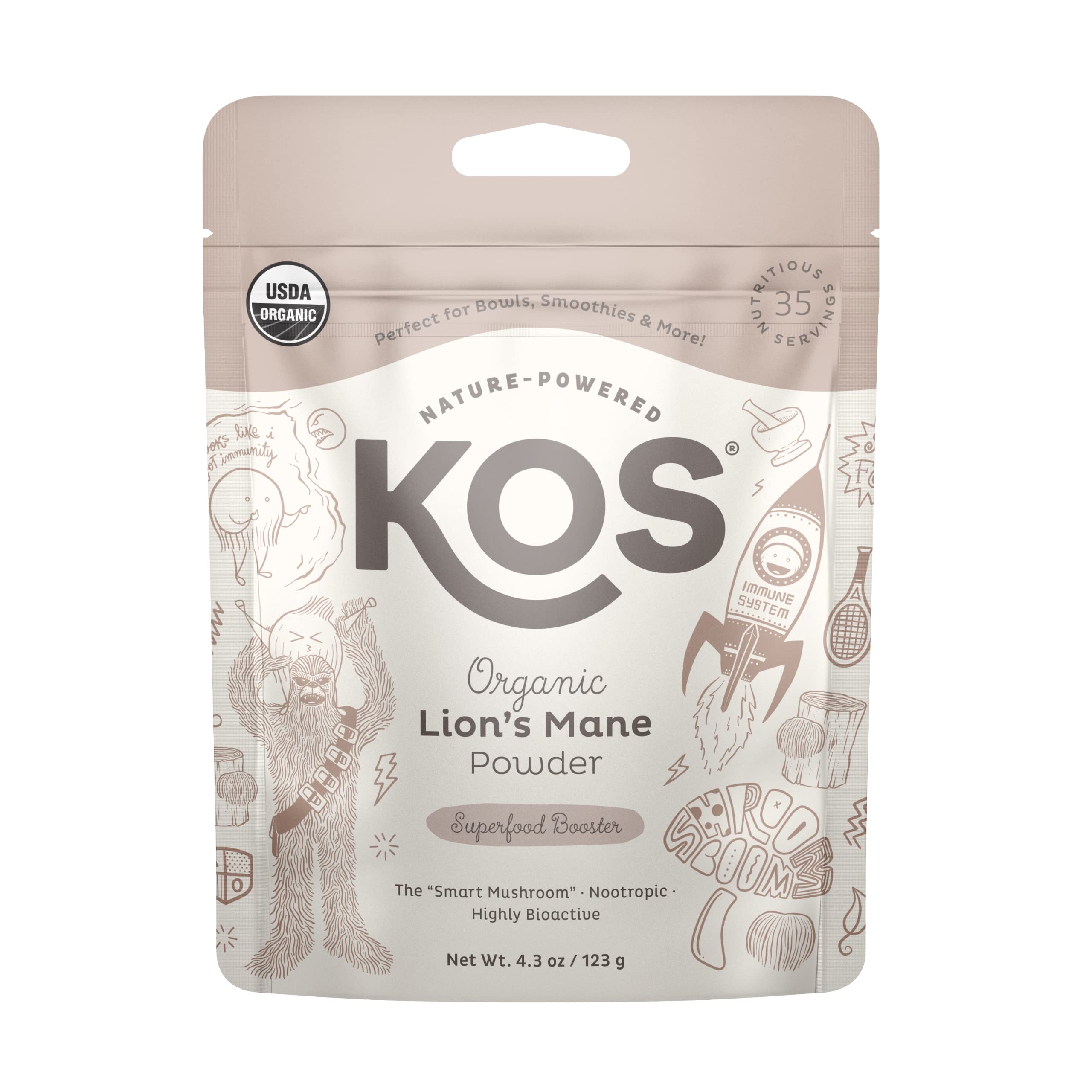 Foto 2 pulgar | Suplemento Kos Organic Lion's Mane Powder, Bolsa De 35 Porciones - Venta Internacional.