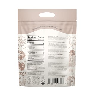 Foto 2 | Suplemento Kos Organic Lion's Mane Powder, Bolsa De 35 Porciones - Venta Internacional.