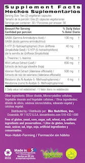 Foto 4 | Suplemento Para Dormir Bio Nutrition Sleep Wellness 60 Cápsulas - Venta Internacional.