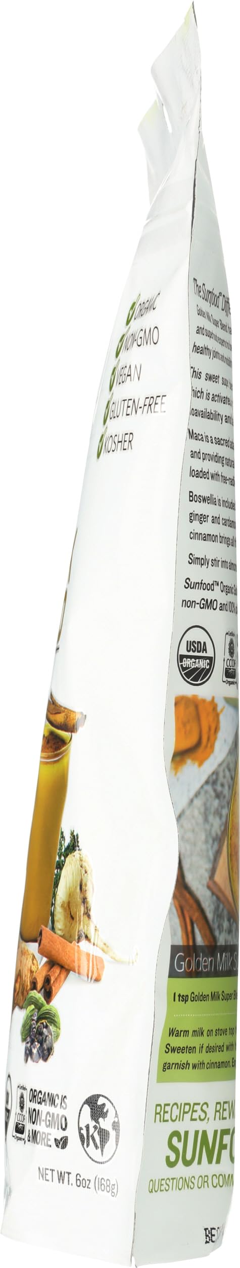 Foto 8 pulgar | Superfood Golden Milk Sunfood Superfoods 180 Ml - Venta Internacional.