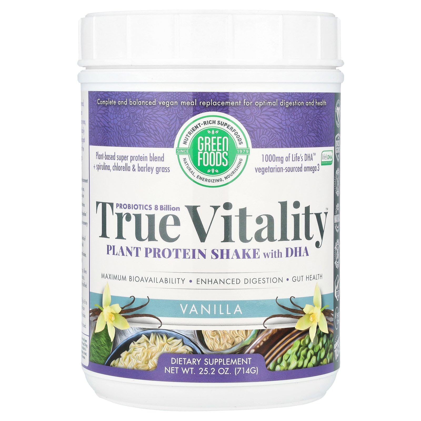 Foto 1 | Batido De Proteínas Vegetales Green Foods True Vitality Vanilla 750 Ml - Venta Internacional.