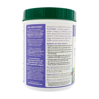 Foto 3 | Batido De Proteínas Vegetales Green Foods True Vitality Vanilla 750 Ml - Venta Internacional.