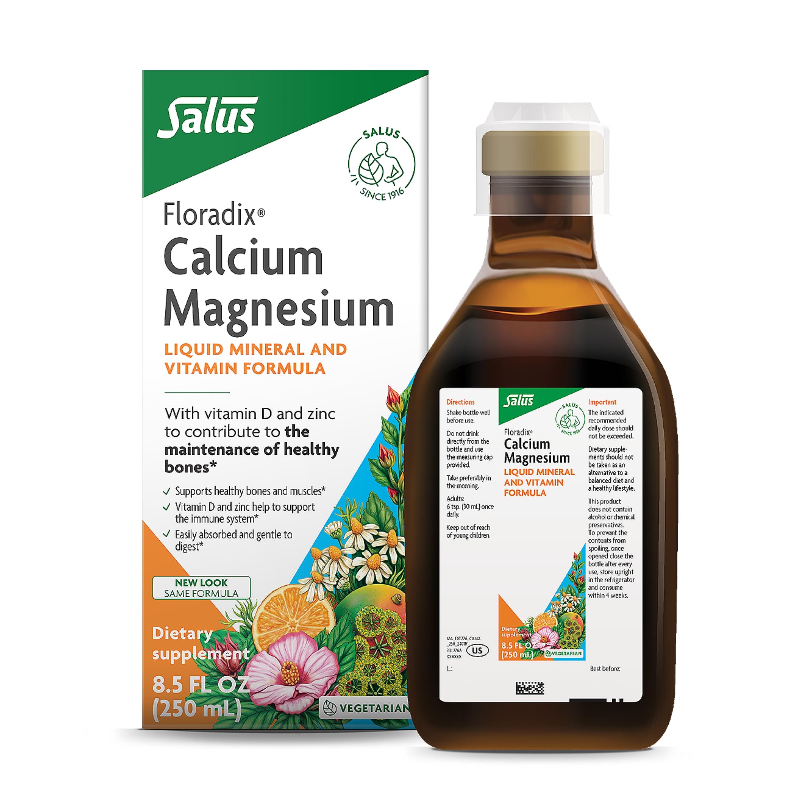 Foto 2 pulgar | Suplemento Floradix Calcio Magnesio 250 Ml Con Vitamina D Y Zinc - Venta Internacional.