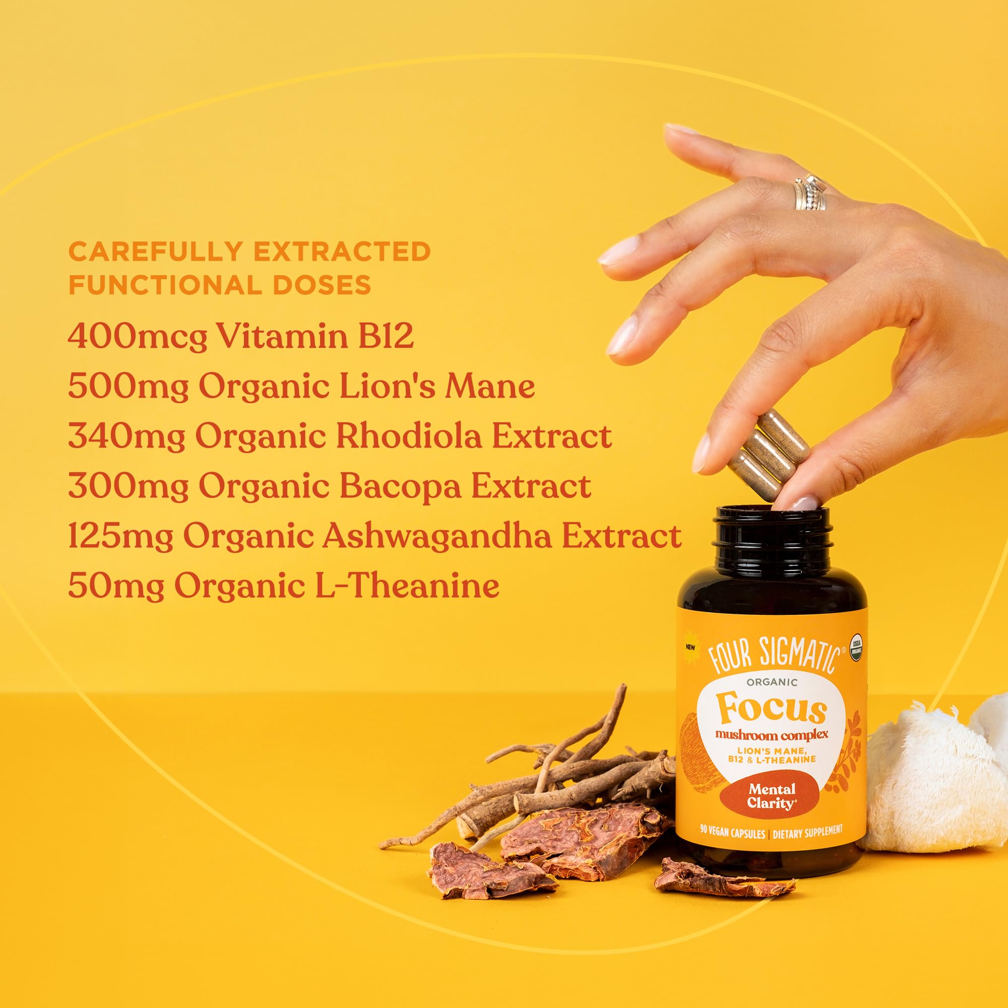 Foto 4 | Suplemento Para Cuatro Cápsulas Sigmatic Focus Lion's Mane, 30 Porciones - Venta Internacional.