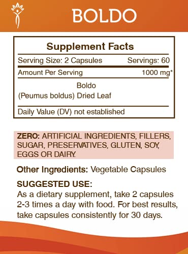 Foto 4 pulgar | Suplemento Secrets Of The Tribe Boldo 120 Cápsulas 1000 Mg - Venta Internacional.