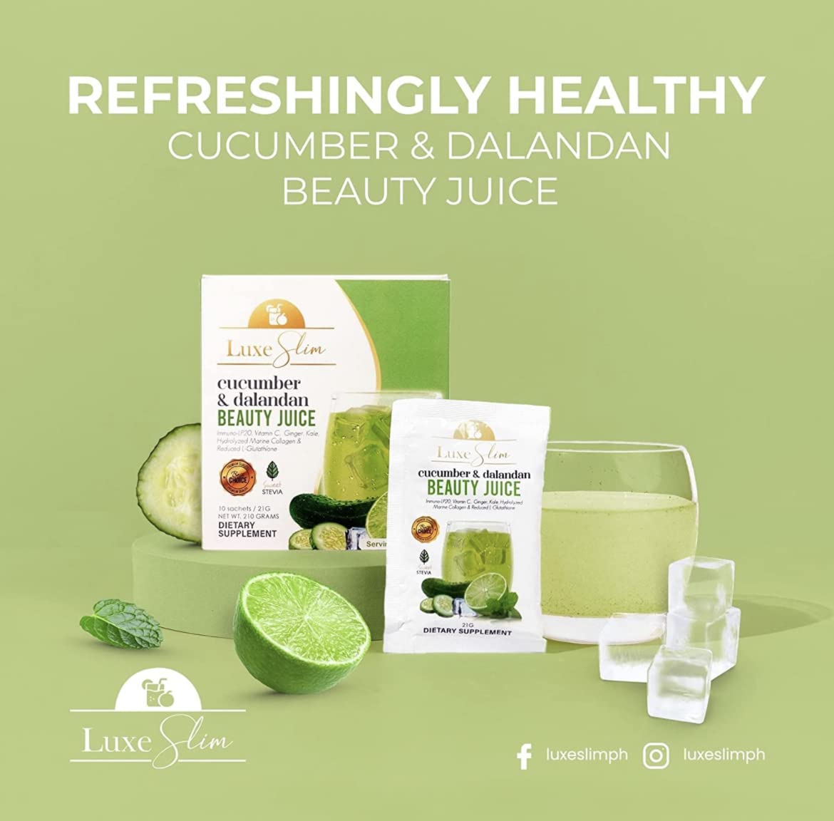 Foto 3 pulgar | Beauty Juice Luxe Slim Pepino & Dalandan, 10 Sobres X 21 G - Venta Internacional.