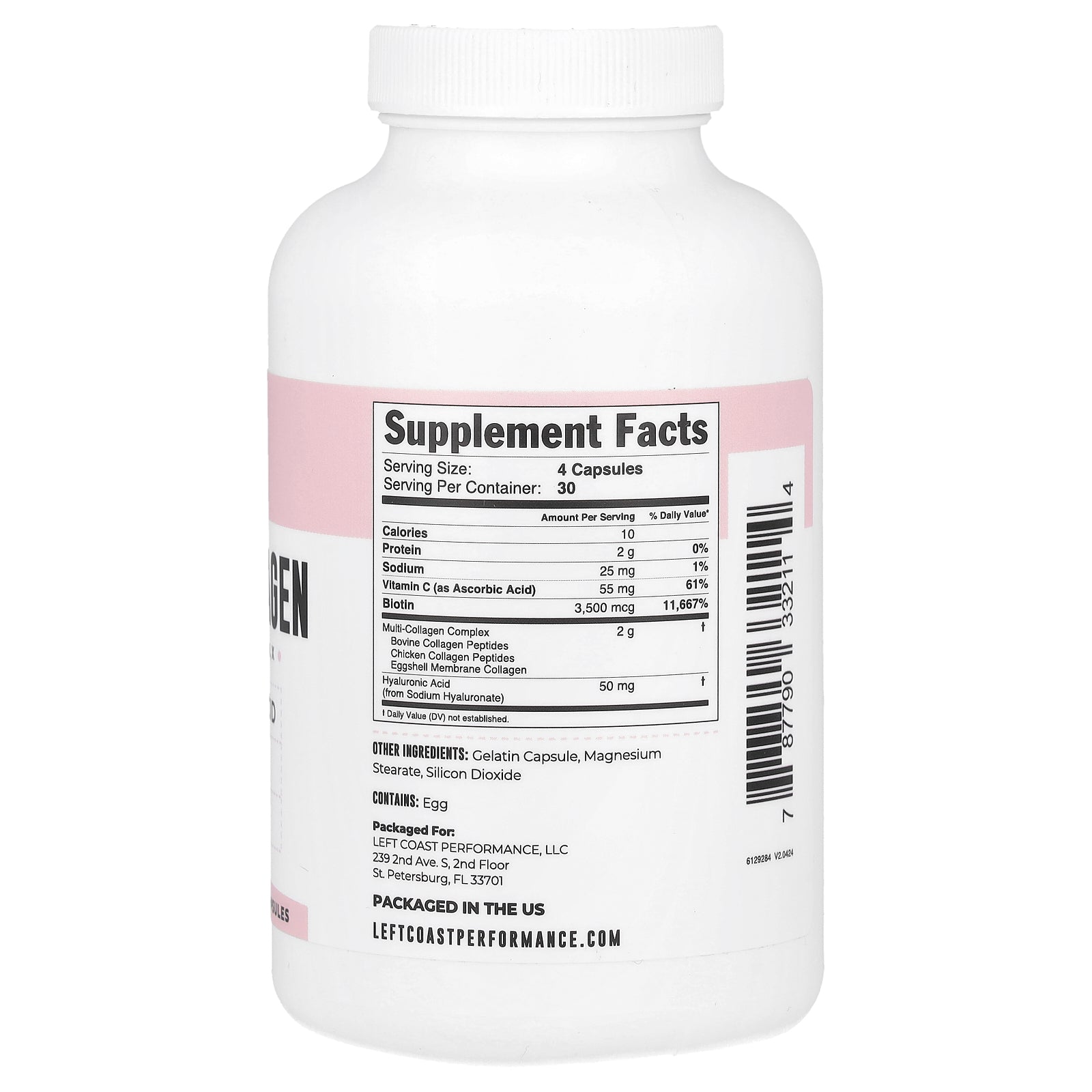Foto 3 pulgar | Suplemento Left Coast Performance Multi Collagen 120 Cápsulas - Venta Internacional.