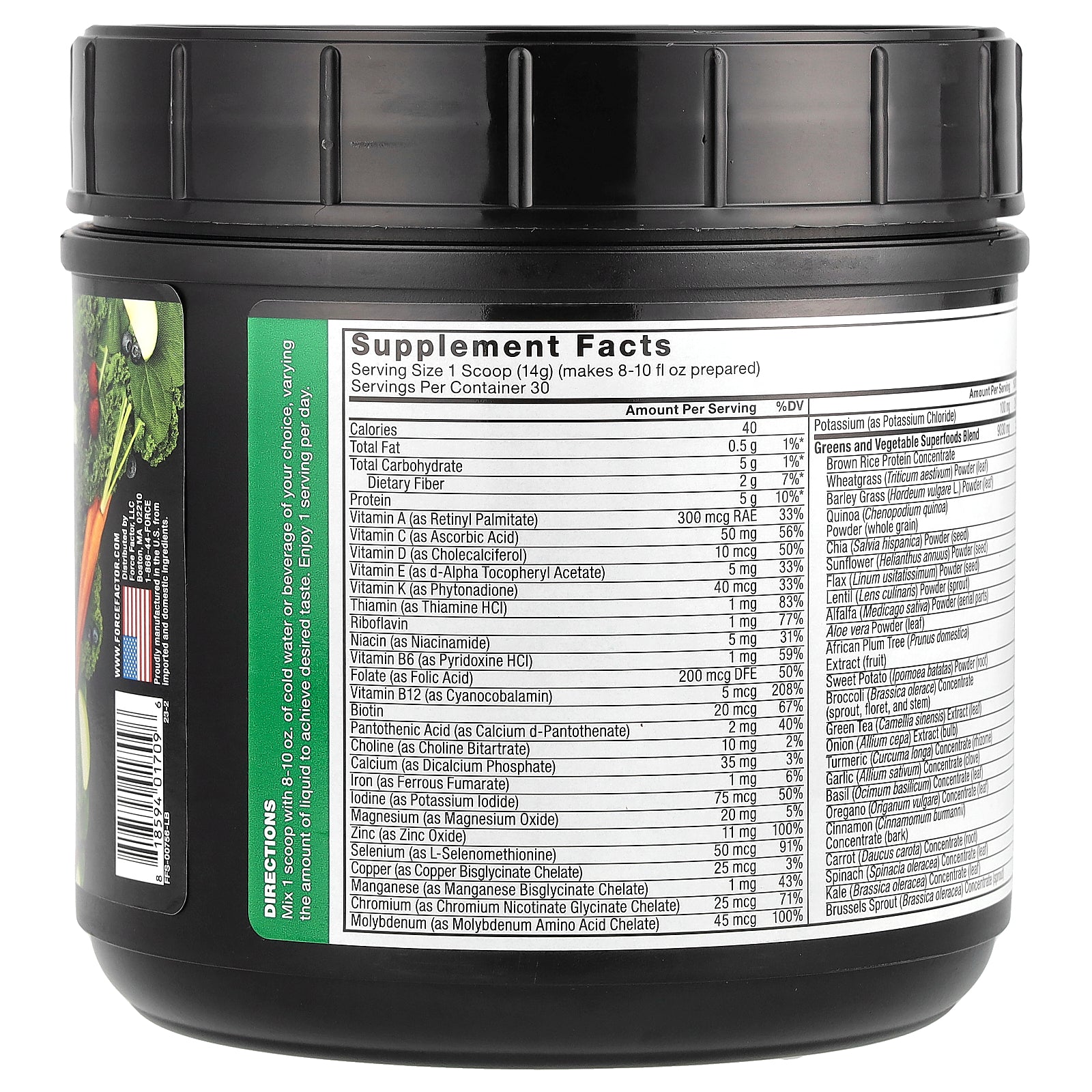Foto 3 pulgar | Superalimento En Polvo Force Factor Smarter Greens 420 G Sin Sabor - Venta Internacional.