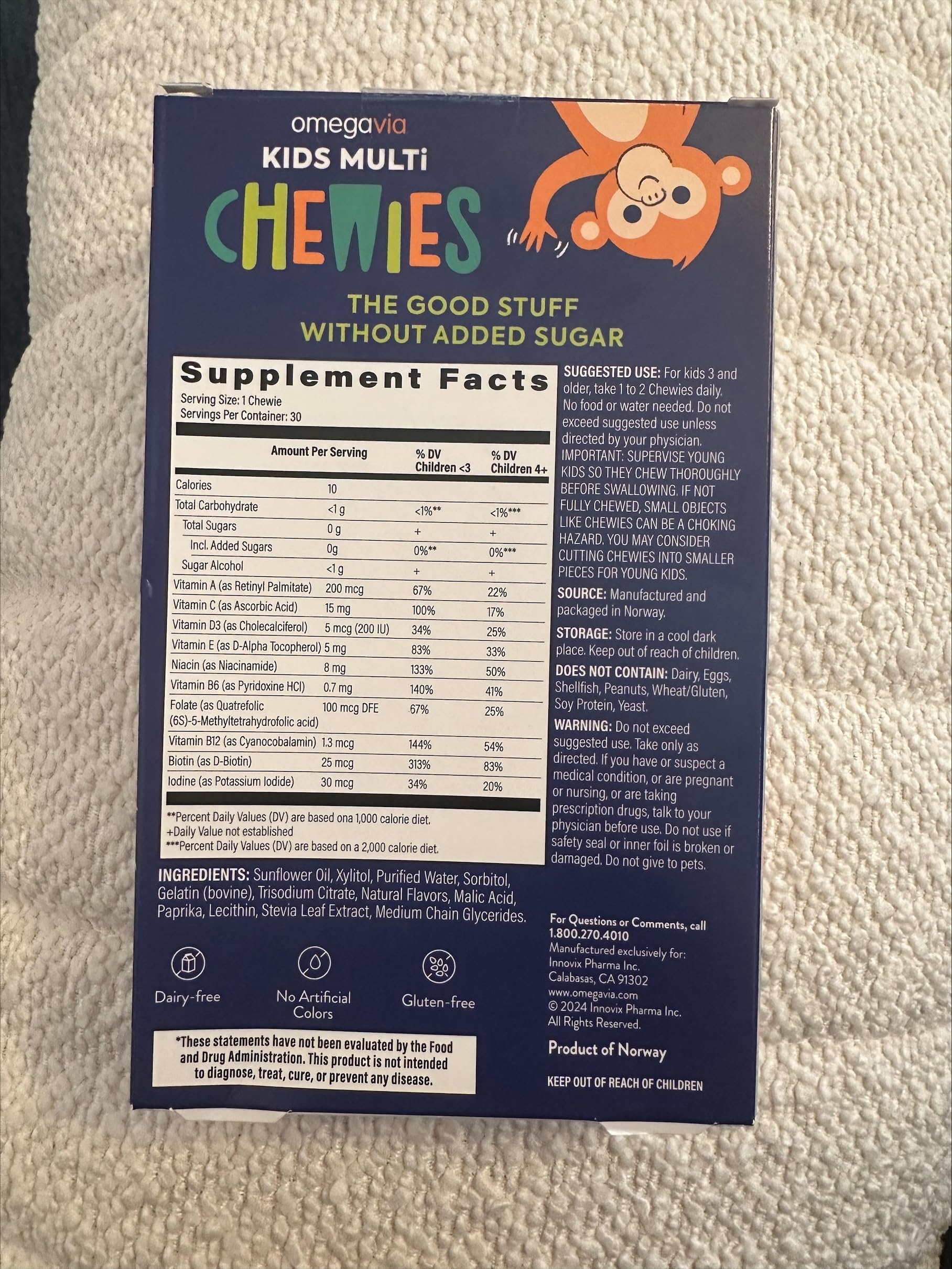 Foto 2 | Gomitas Masticables Multivitamínicas Omegavia Kids 3+ Sin Azúcar - Venta Internacional.