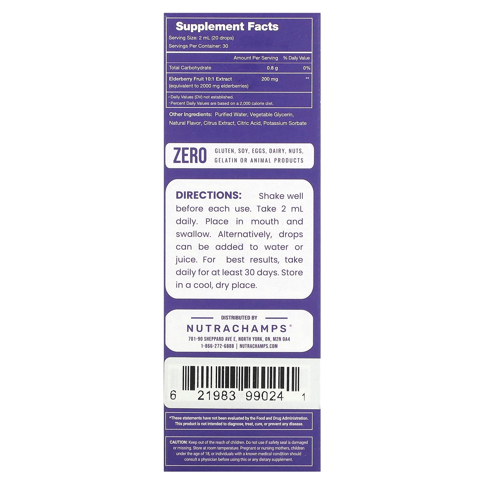 Foto 2 | Suplemento Nutrachamps Saúco Sambucus 200 Mg 60 Ml - Venta Internacional.