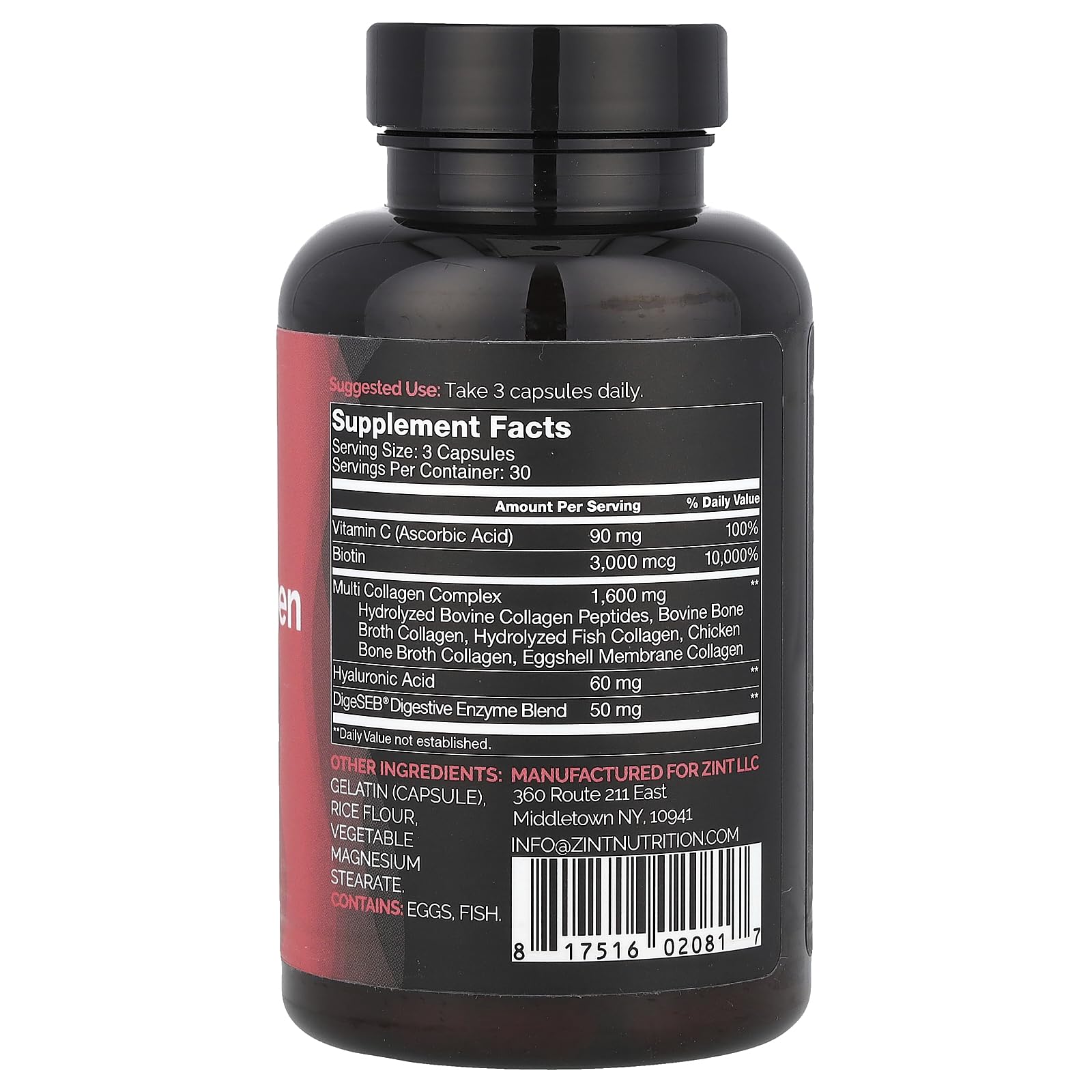 Foto 3 pulgar | Suplementos De Colágeno Zint Multi Collagen Pills, 90 Unidades - Venta Internacional.