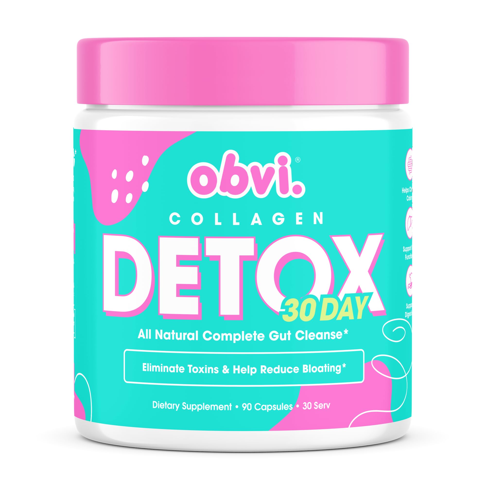 Foto 2 pulgar | Suplemento Obvi Detox Colon Cleanse 90 Cápsulas 30 Porciones - Venta Internacional.