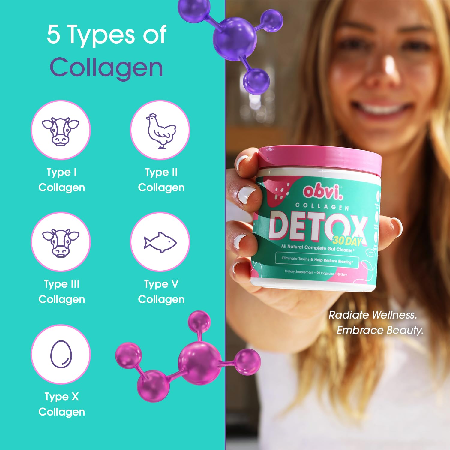 Foto 6 pulgar | Suplemento Obvi Detox Colon Cleanse 90 Cápsulas 30 Porciones - Venta Internacional.